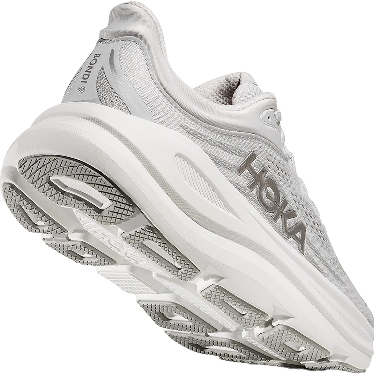 Hoka Bondi 9 (Neutral Support) Women's Athletic Shoes Stardust/Silver - Image 6