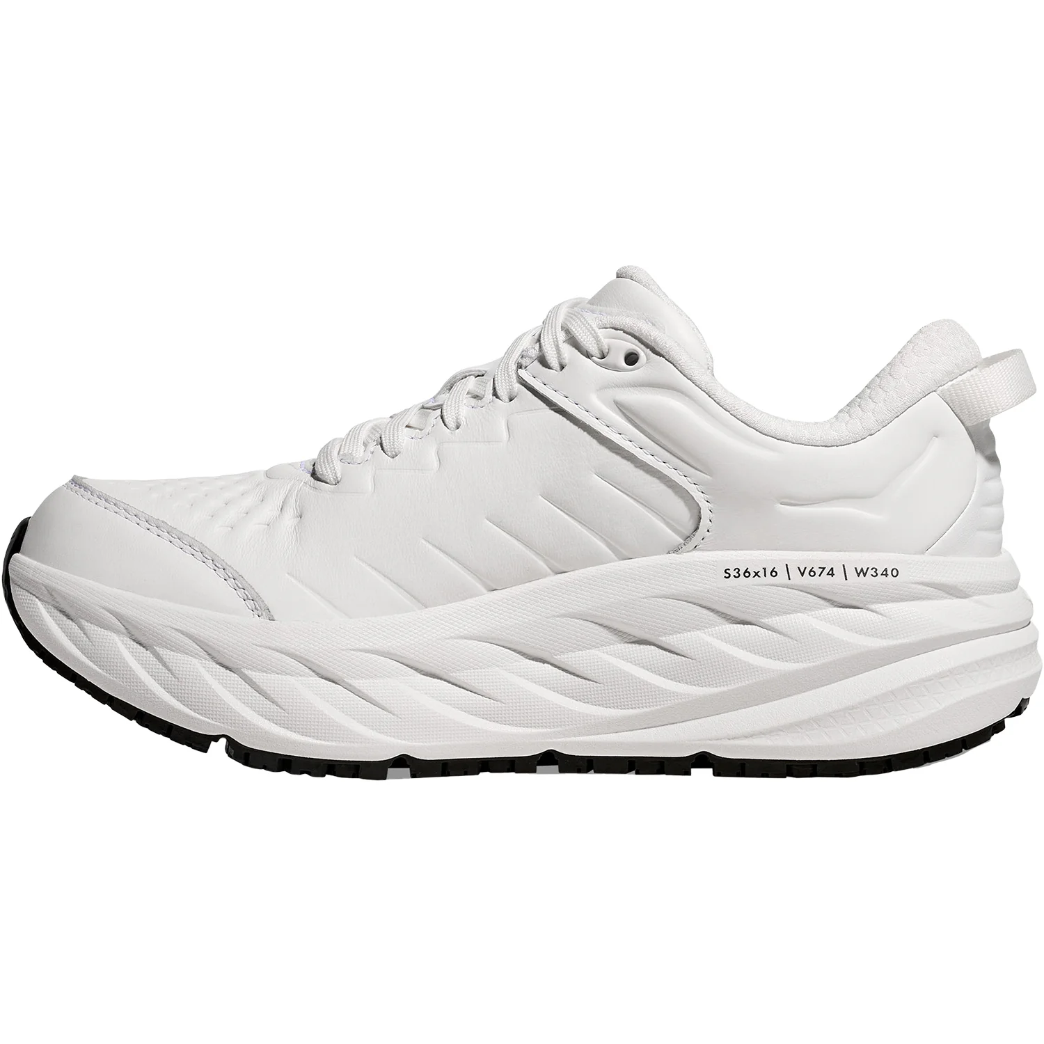 Hoka Bondi SR (Neutral Support) Women's Walking Shoes Frost/Frost Leather - Image 3