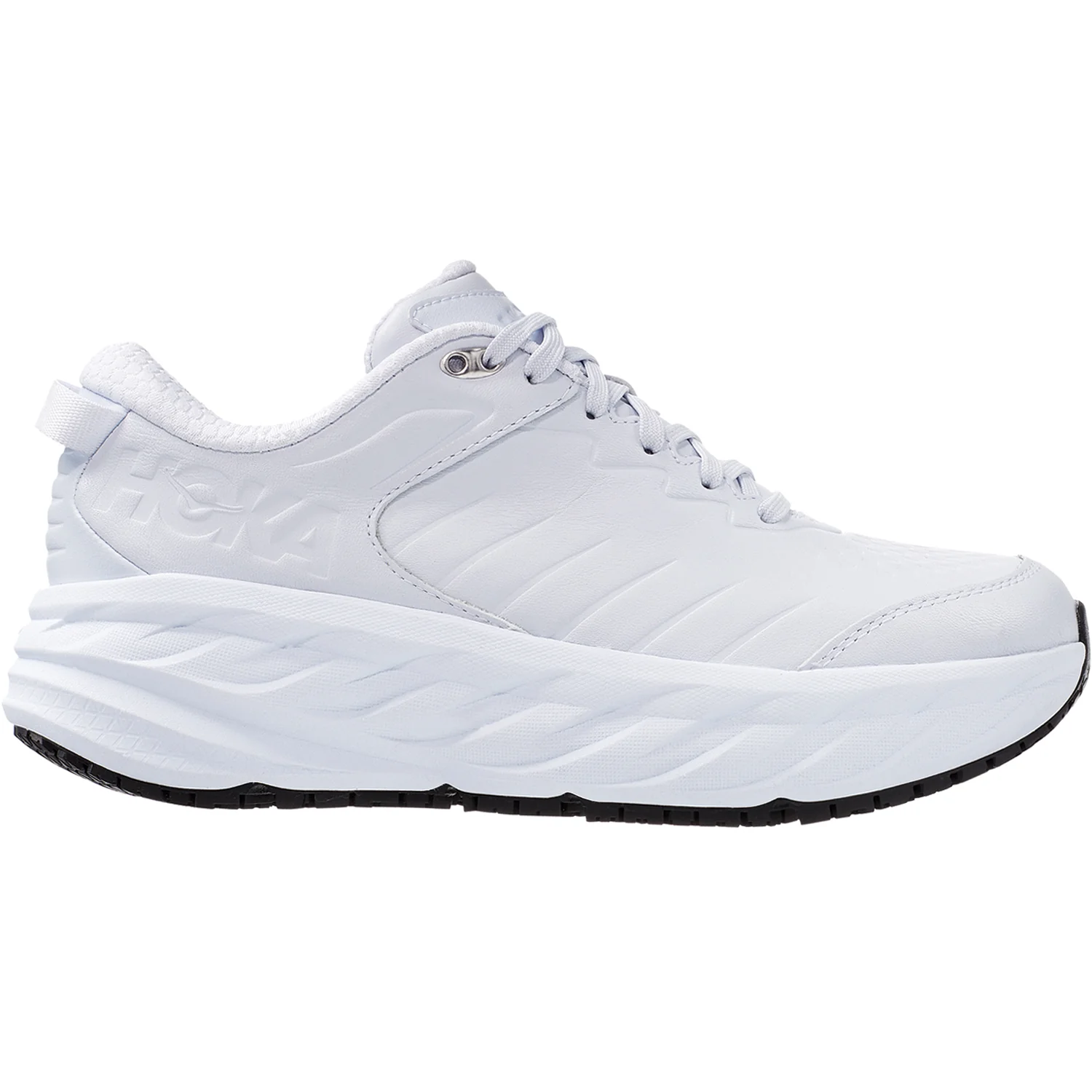 Hoka Bondi SR (Neutral Support) Women's Walking Shoes White Leather