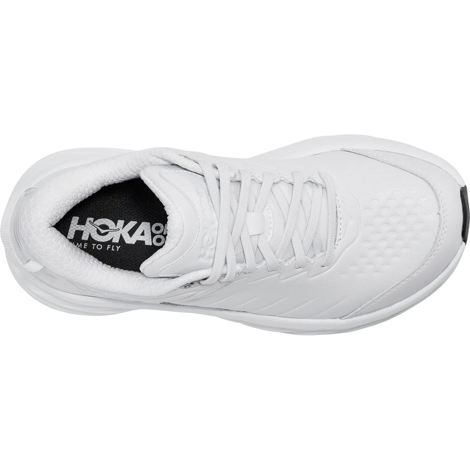 Hoka Bondi SR (Neutral Support) Women's Walking Shoes White Leather - Image 2