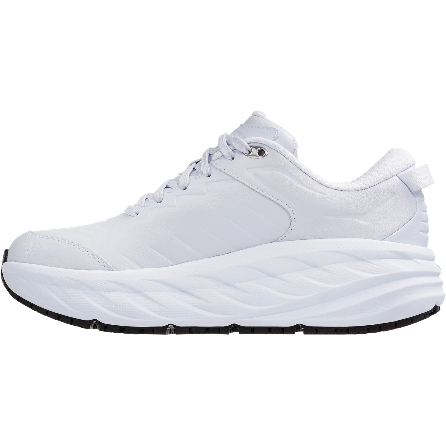 Hoka Bondi SR (Neutral Support) Women's Walking Shoes White Leather - Image 3