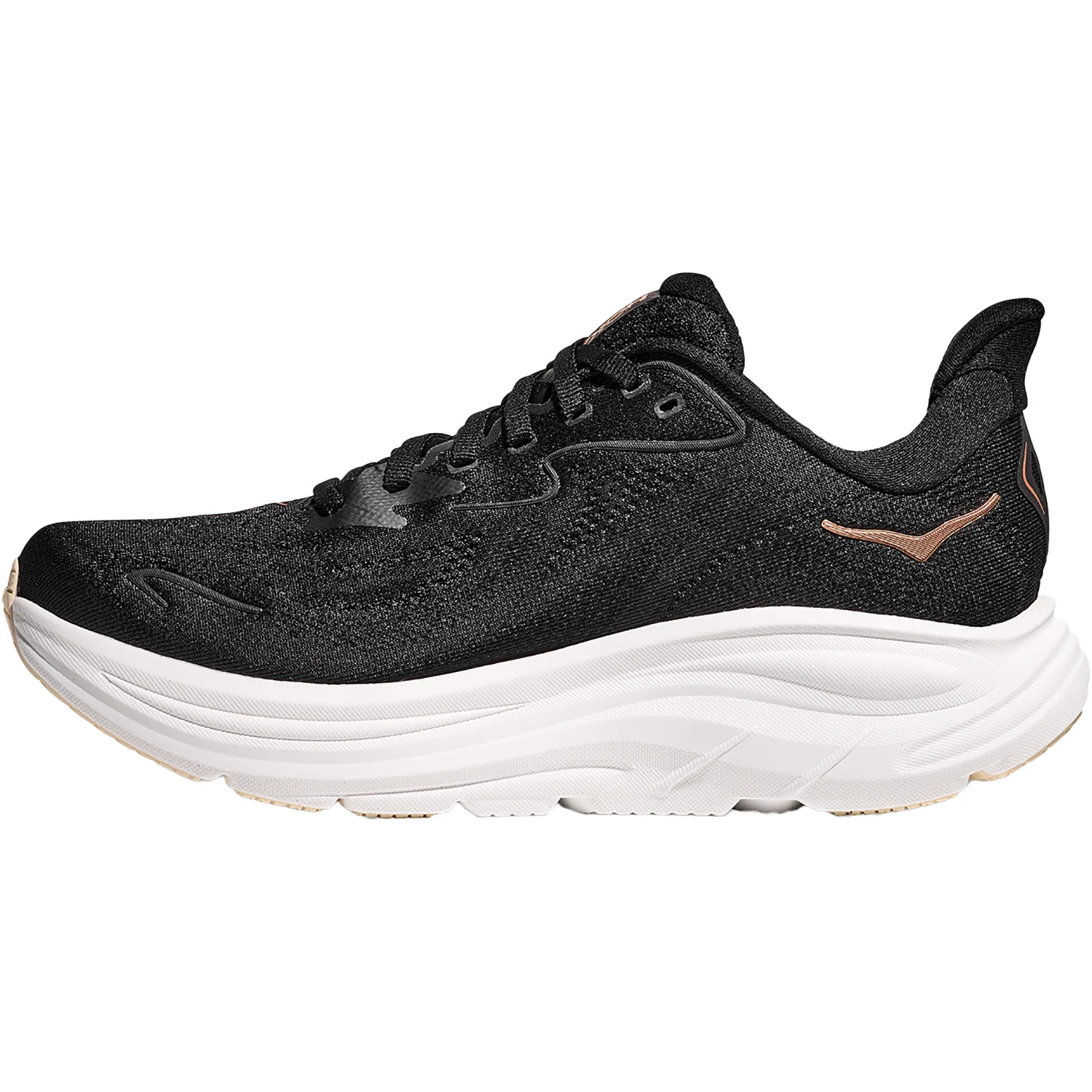 Hoka Clifton 10 (Neutral Support) Women's Athletic Shoes Black/Rose Gold - Image 3