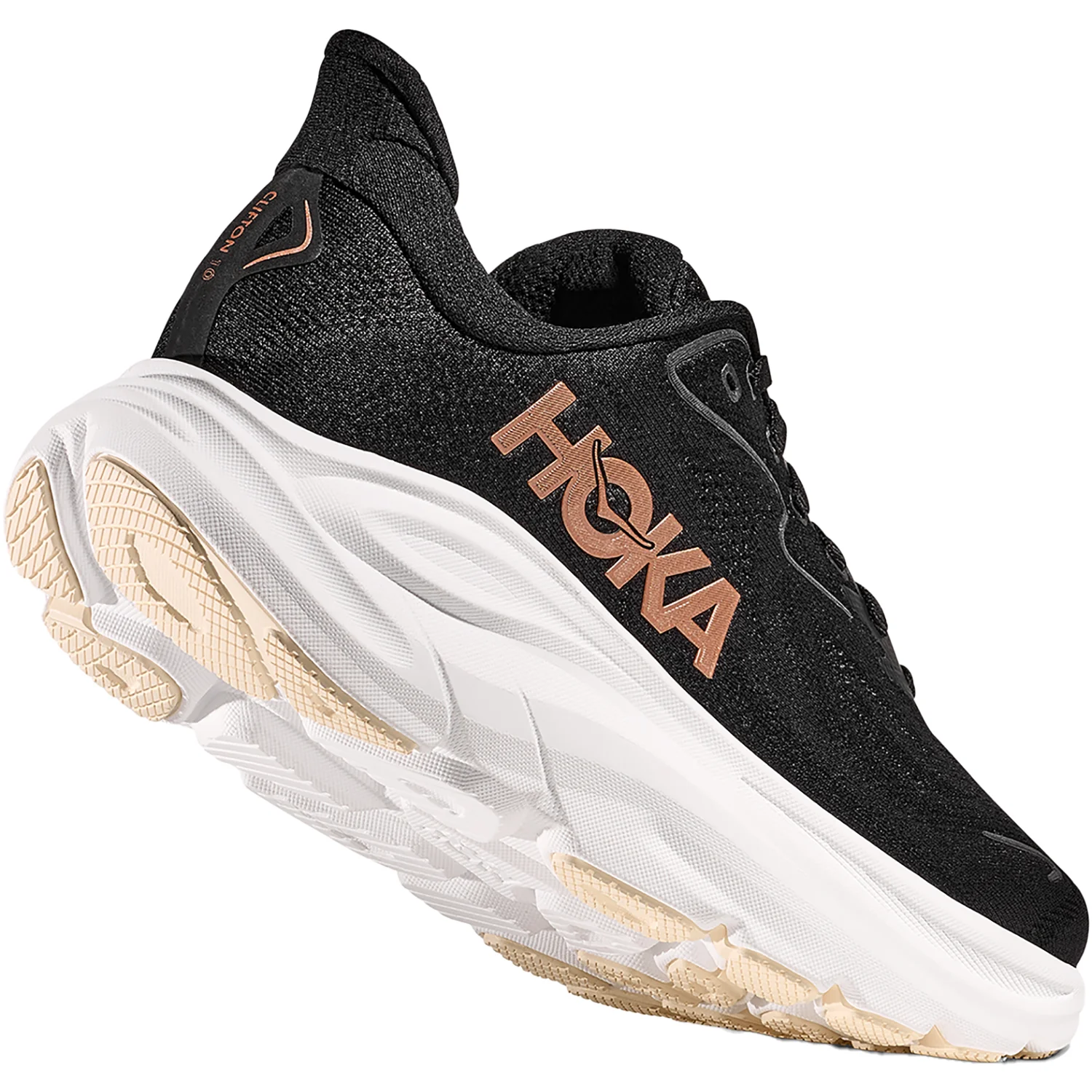 Hoka Clifton 10 (Neutral Support) Women's Athletic Shoes Black/Rose Gold - Image 6