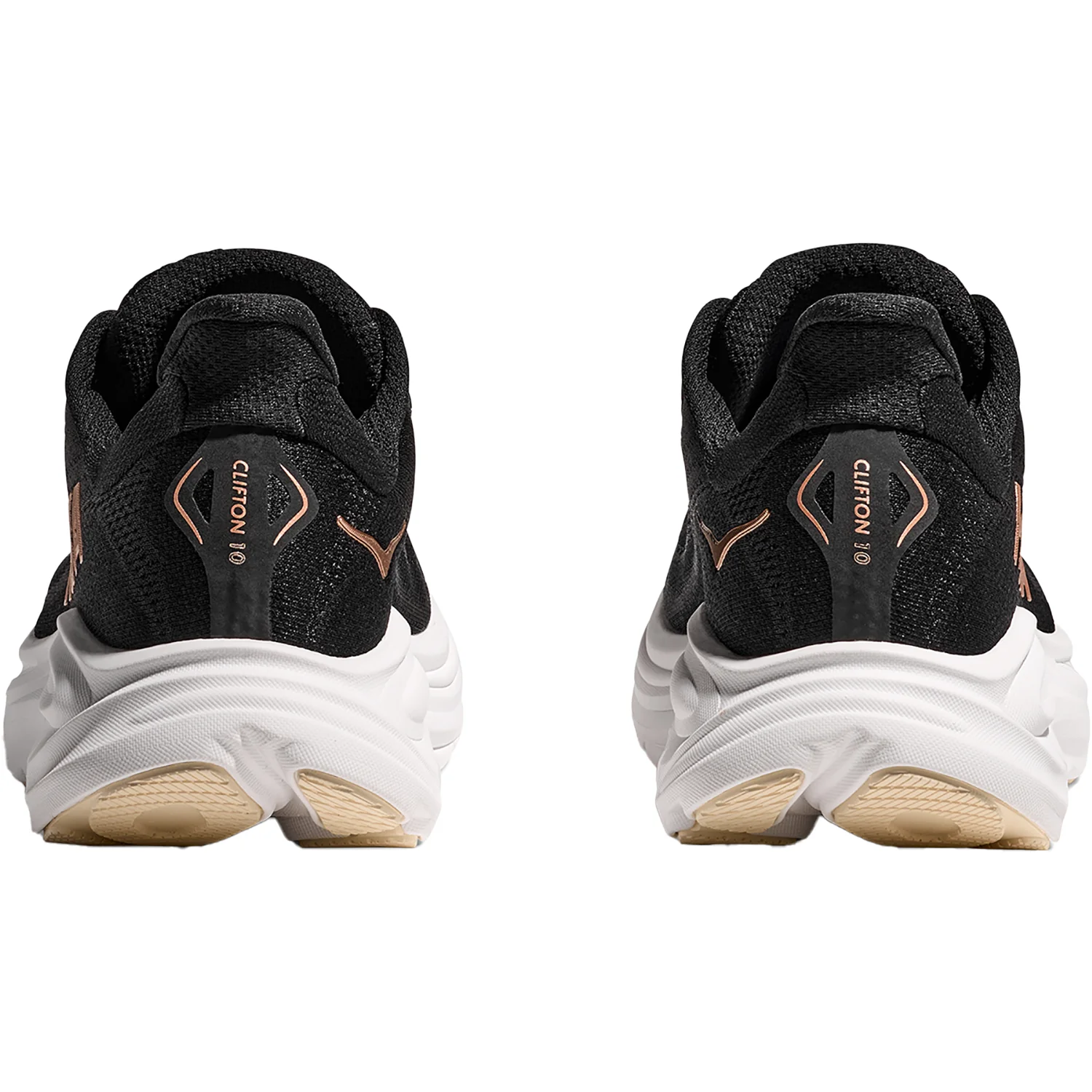 Hoka Clifton 10 (Neutral Support) Women's Athletic Shoes Black/Rose Gold - Image 7