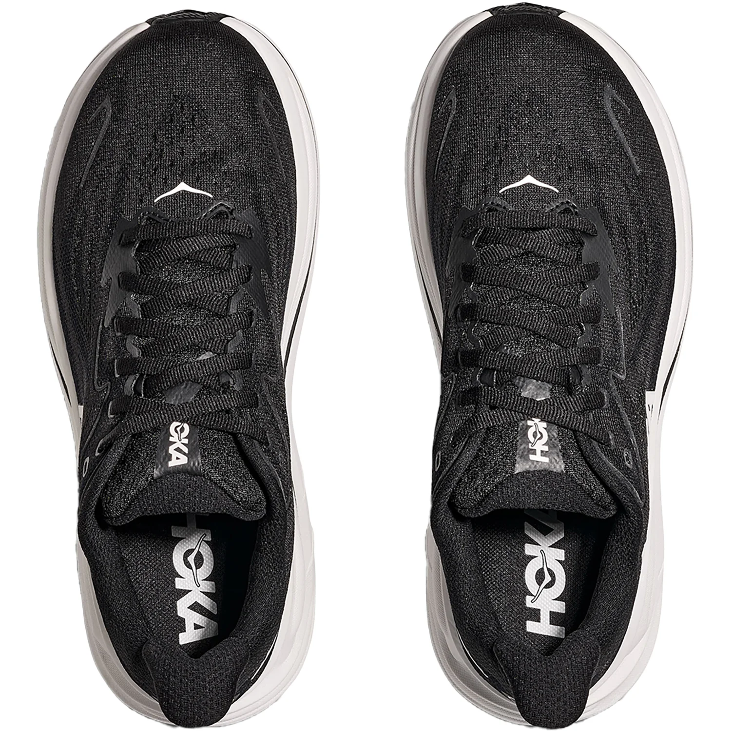Hoka Clifton 10 (Neutral Support) Women's Athletic Shoes Black/White - Image 2