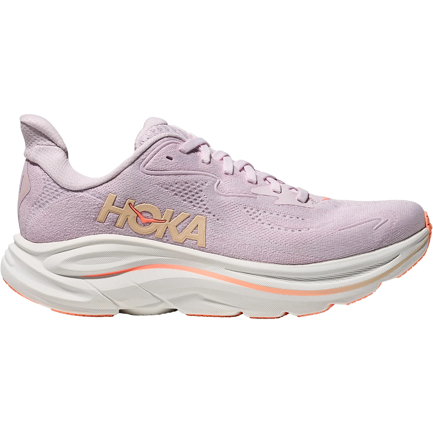 Hoka Clifton 10 Lilac Cream/Tangerine Glow (Neutral Support) Women's Athletic Shoes L:ilac Cream/Tangerine Glow