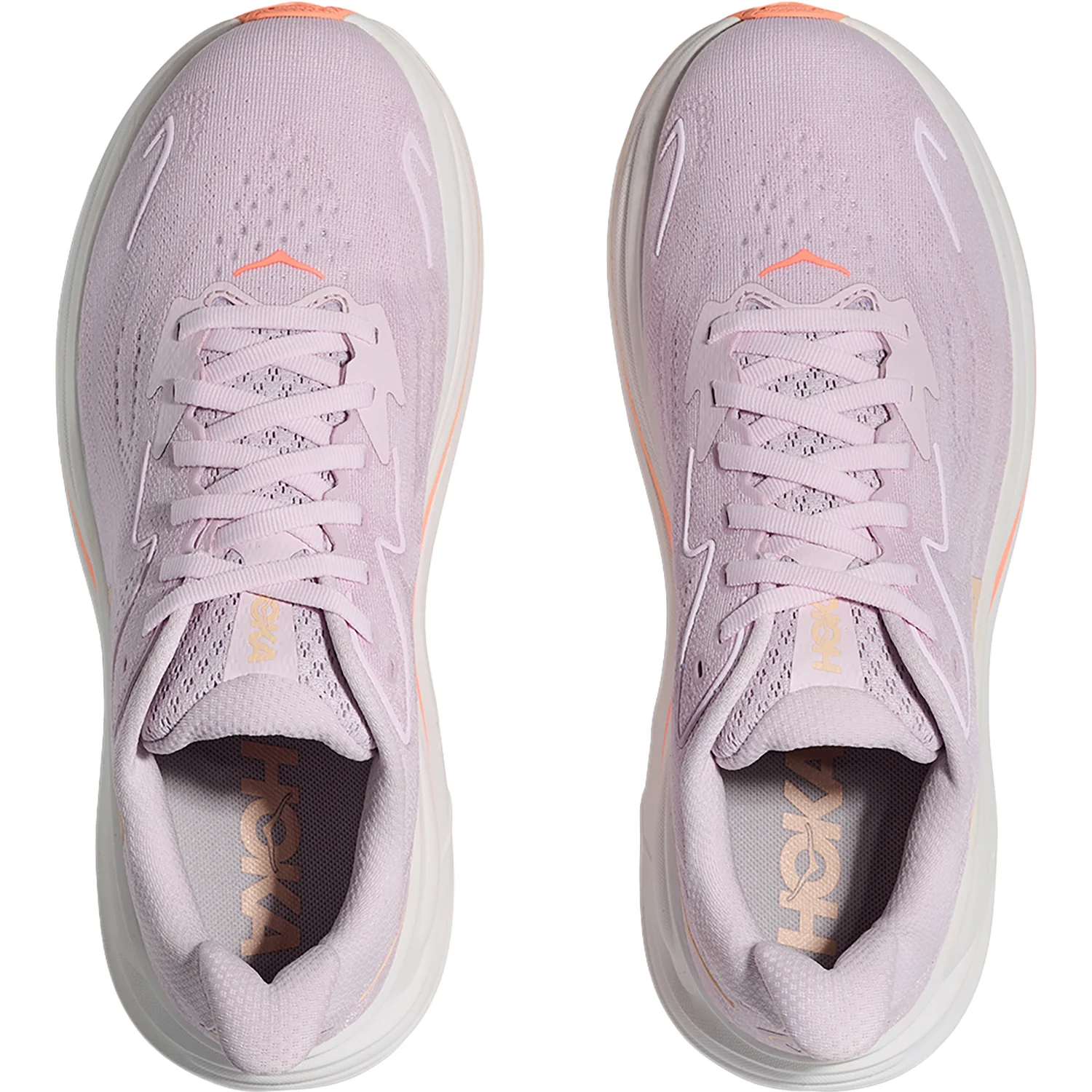 Hoka Clifton 10 Lilac Cream/Tangerine Glow (Neutral Support) Women's Athletic Shoes L:ilac Cream/Tangerine Glow - Image 2