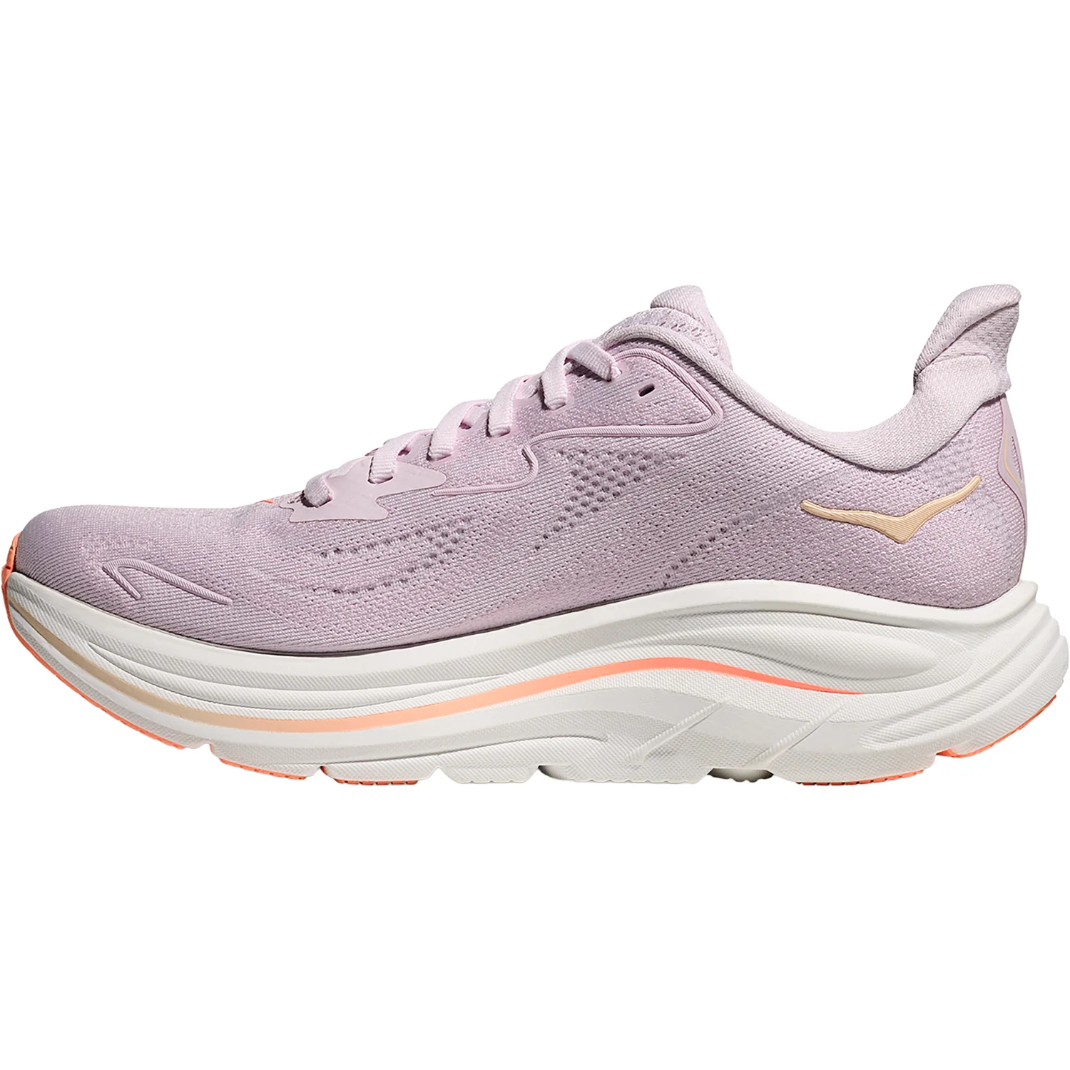 Hoka Clifton 10 Lilac Cream/Tangerine Glow (Neutral Support) Women's Athletic Shoes L:ilac Cream/Tangerine Glow - Image 3