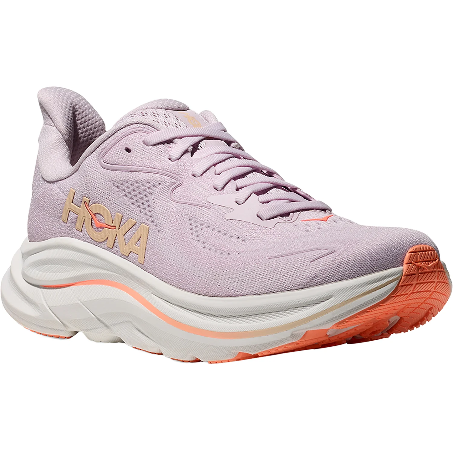 Hoka Clifton 10 Lilac Cream/Tangerine Glow (Neutral Support) Women's Athletic Shoes L:ilac Cream/Tangerine Glow - Image 5
