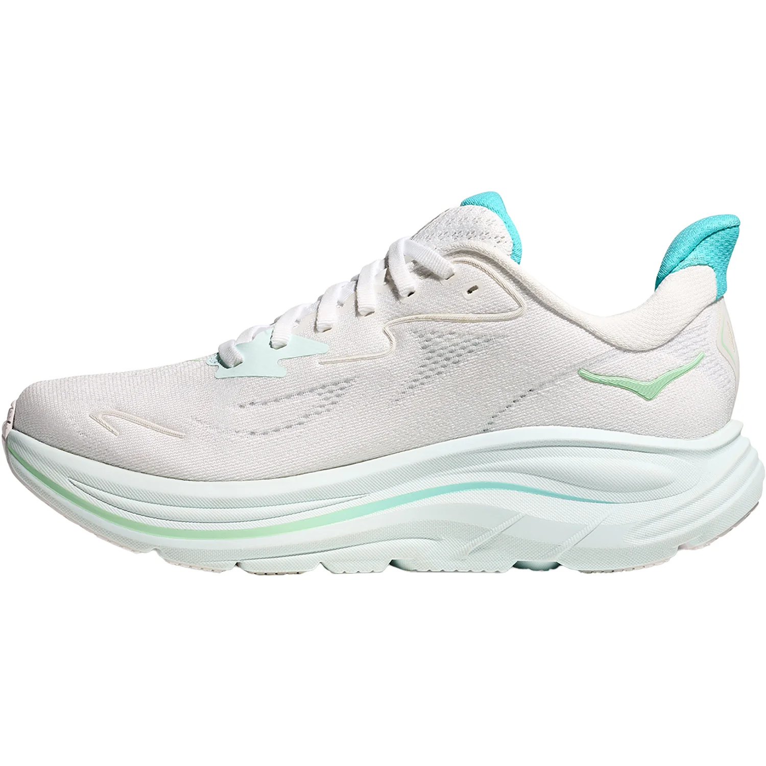 Hoka Clifton 10 Mesh (Neutral Support) Women's Athletic Shoes White/Cielo Blue - Image 3