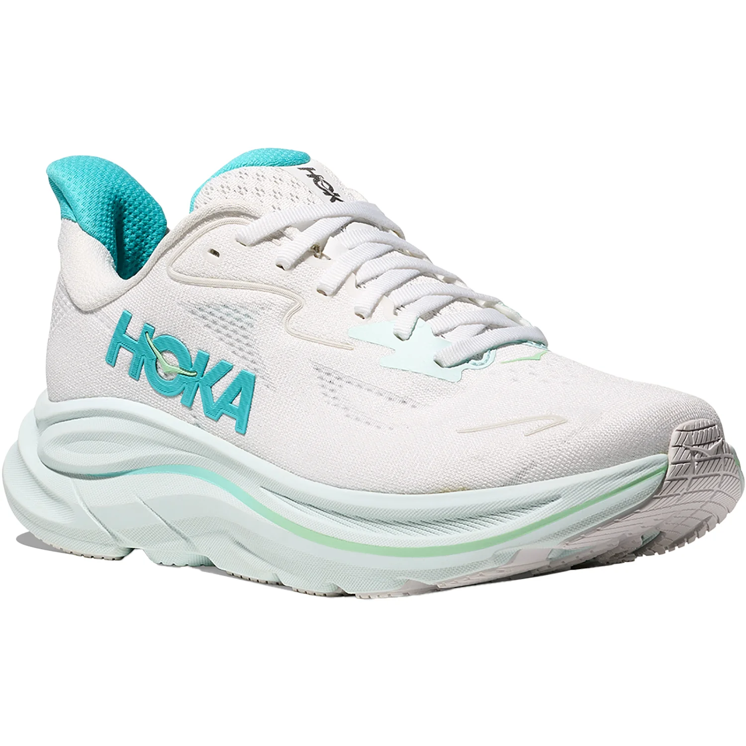 Hoka Clifton 10 Mesh (Neutral Support) Women's Athletic Shoes White/Cielo Blue - Image 5