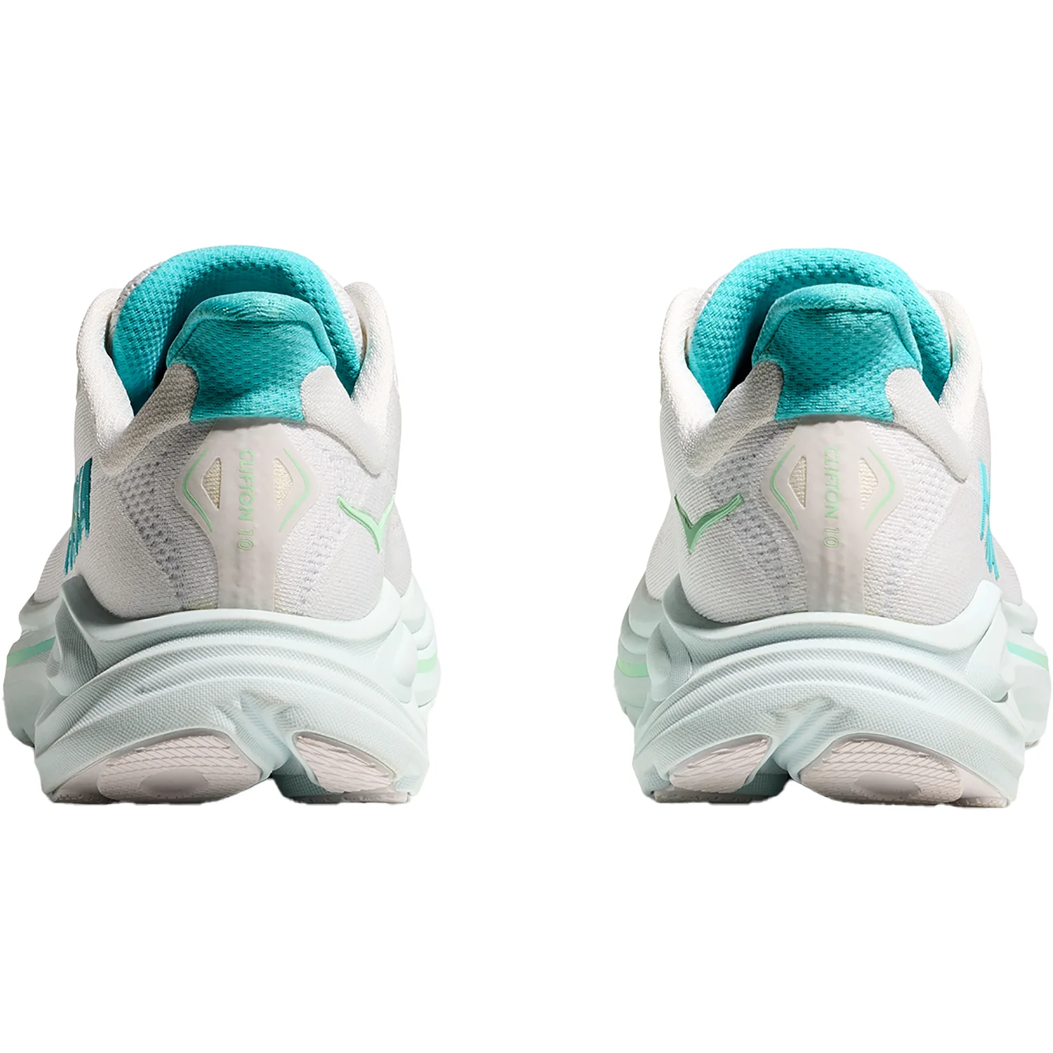 Hoka Clifton 10 Mesh (Neutral Support) Women's Athletic Shoes White/Cielo Blue - Image 7
