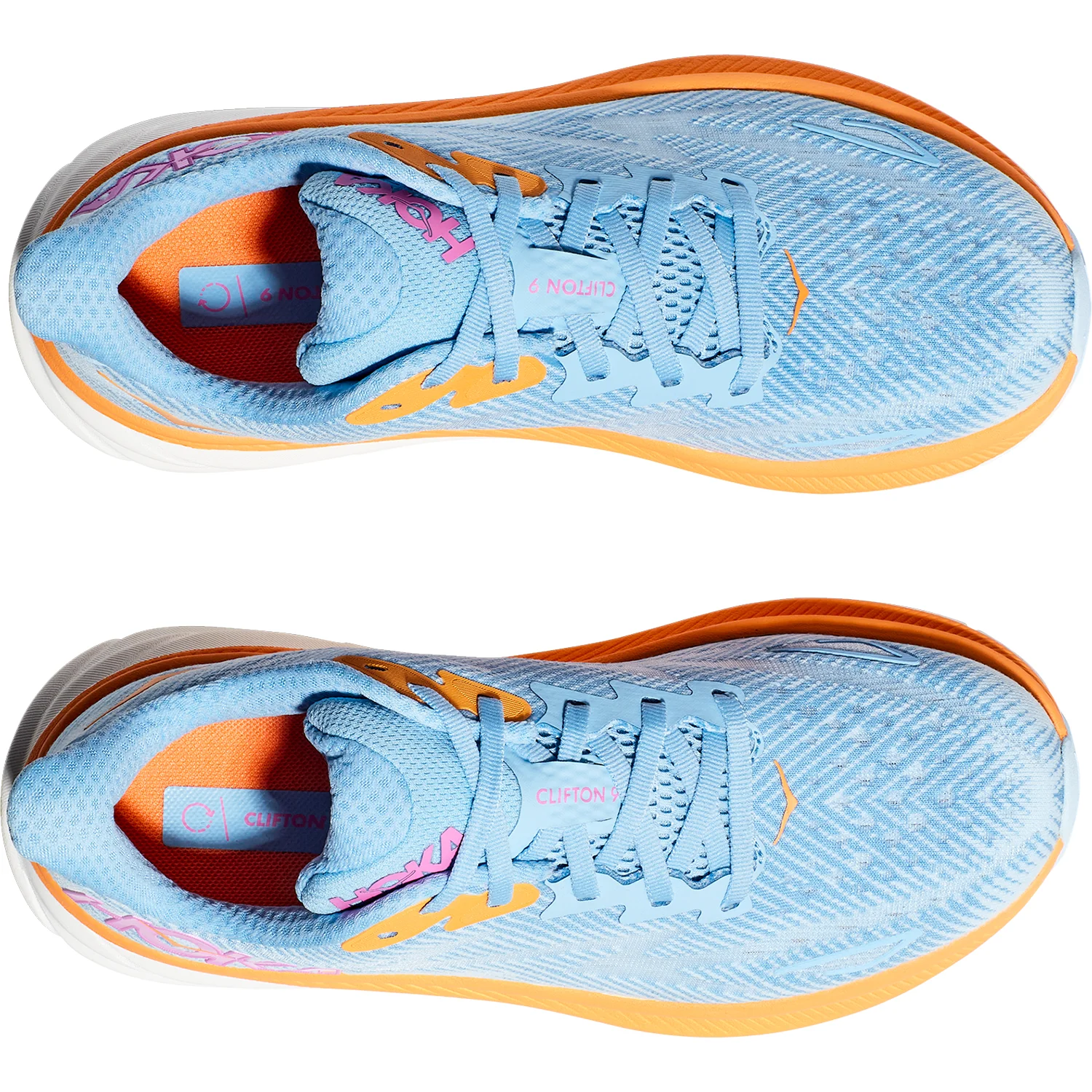 Hoka Clifton 9 (Neutral Support) Women's Road Running Shoes Airy Blue/Ice Water Mesh - Image 2