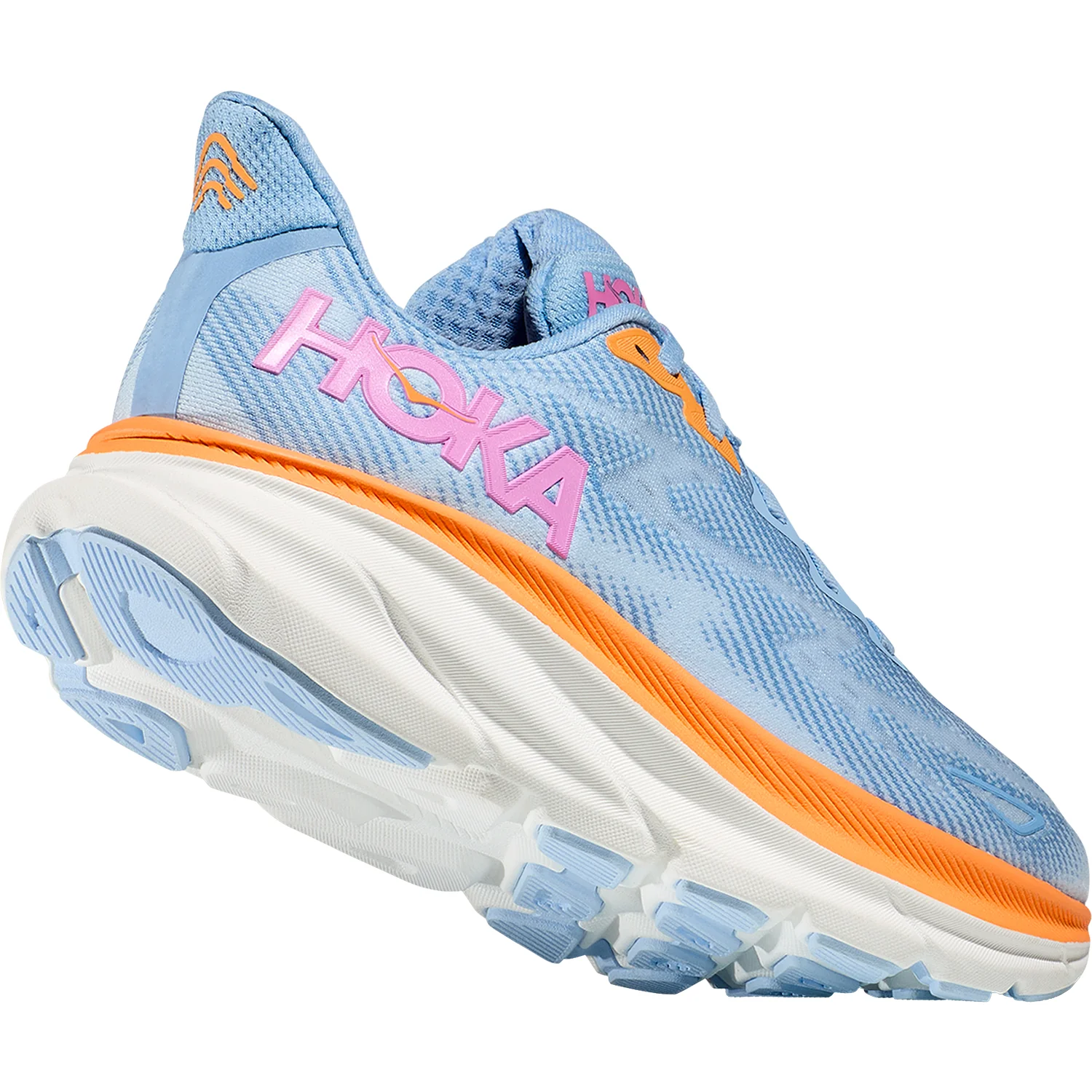 Hoka Clifton 9 (Neutral Support) Women's Road Running Shoes Airy Blue/Ice Water Mesh - Image 4