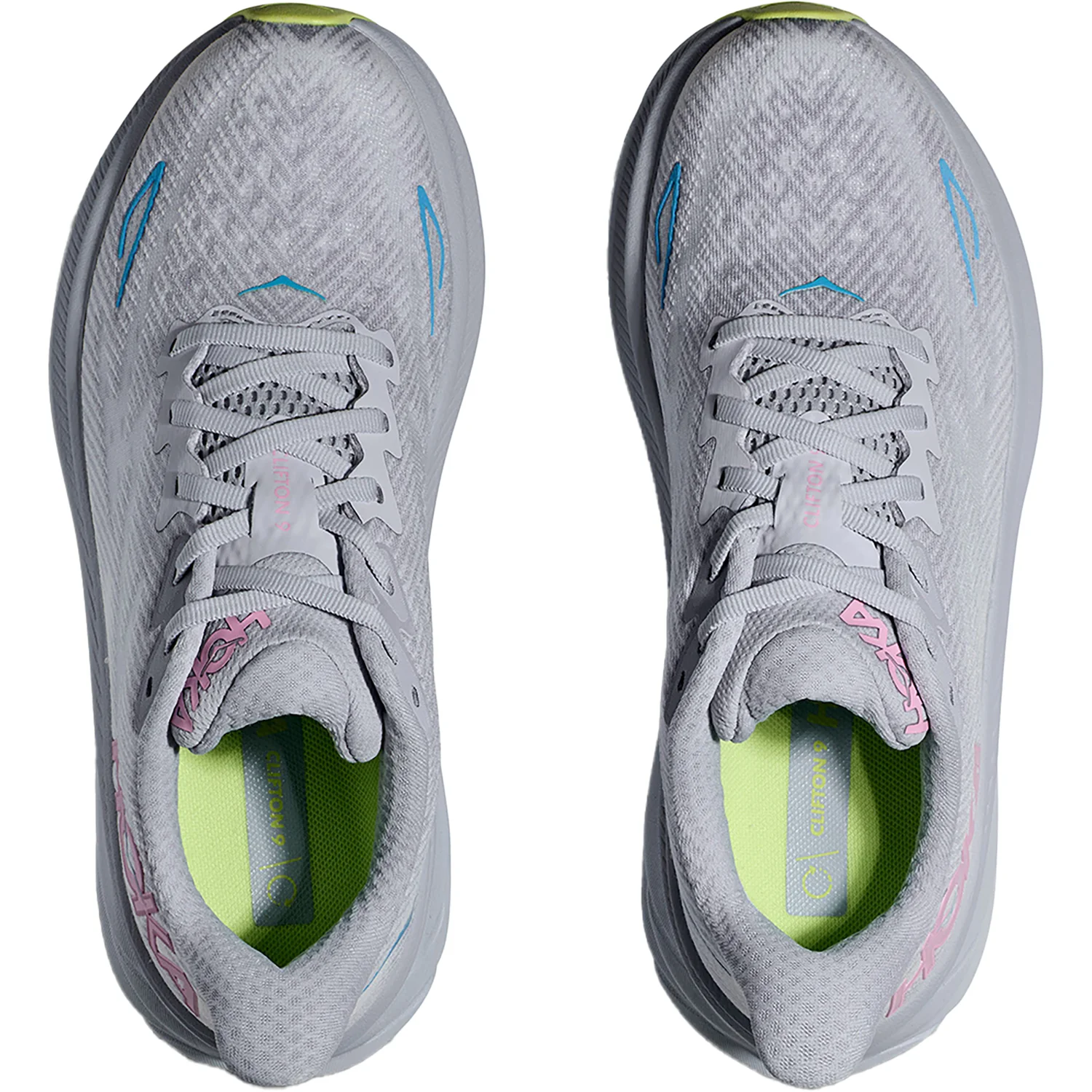 Hoka Clifton 9 (Neutral Support) Women's Road Running Shoes Gull/Sea Ice Mesh - Image 2