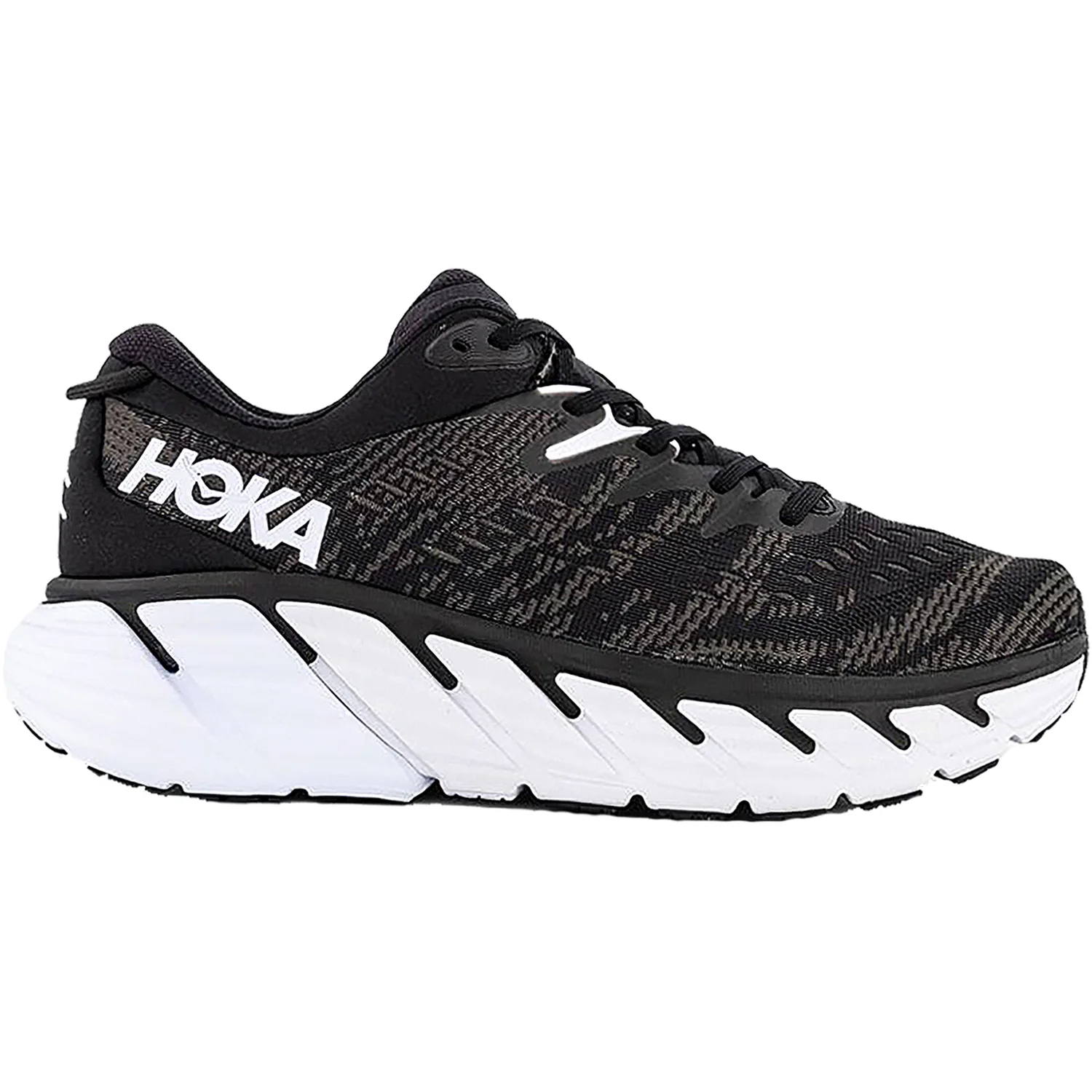 Hoka Gaviota 4 Women's Road Running Shoes Black/White Mesh