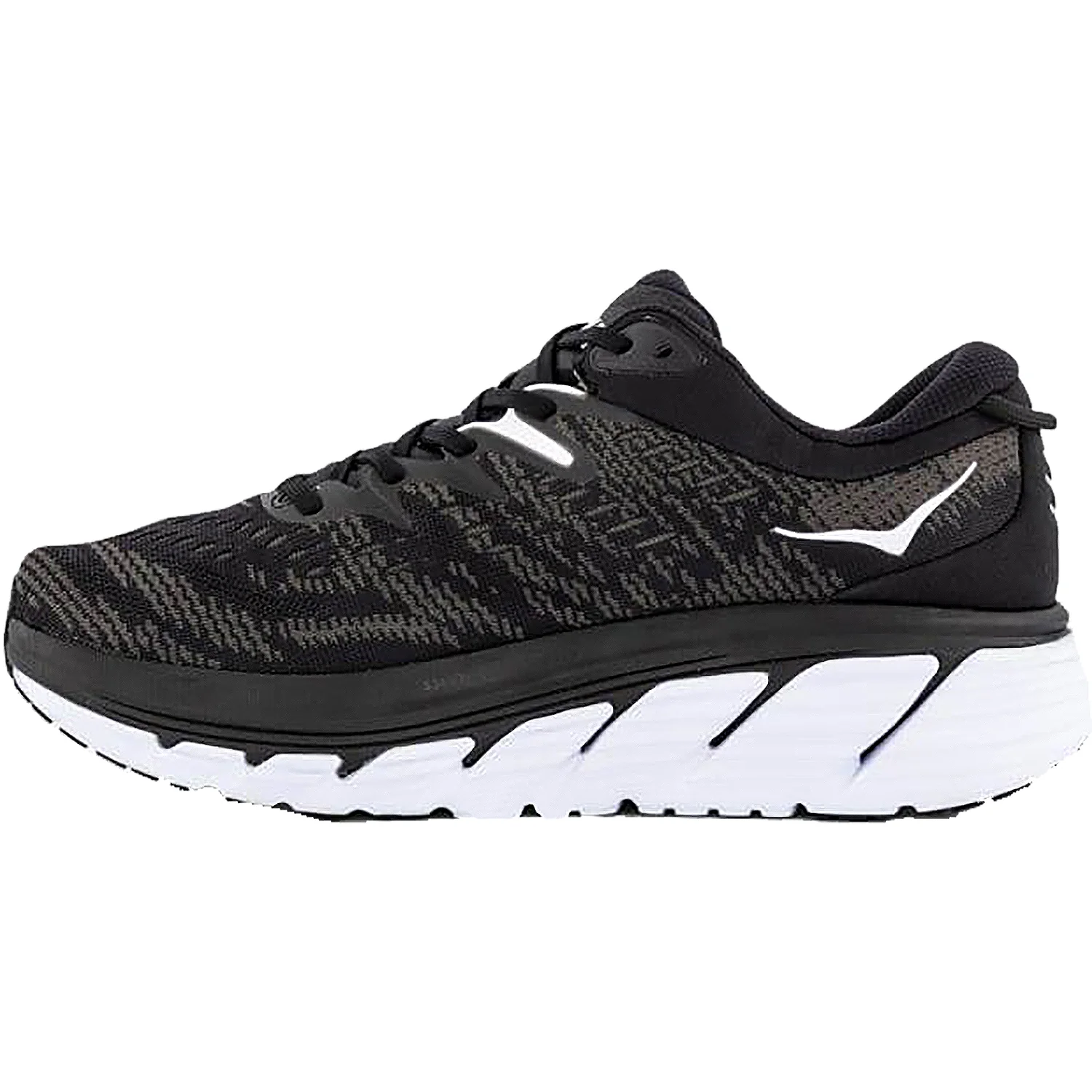 Hoka Gaviota 4 Women's Road Running Shoes Black/White Mesh - Image 3