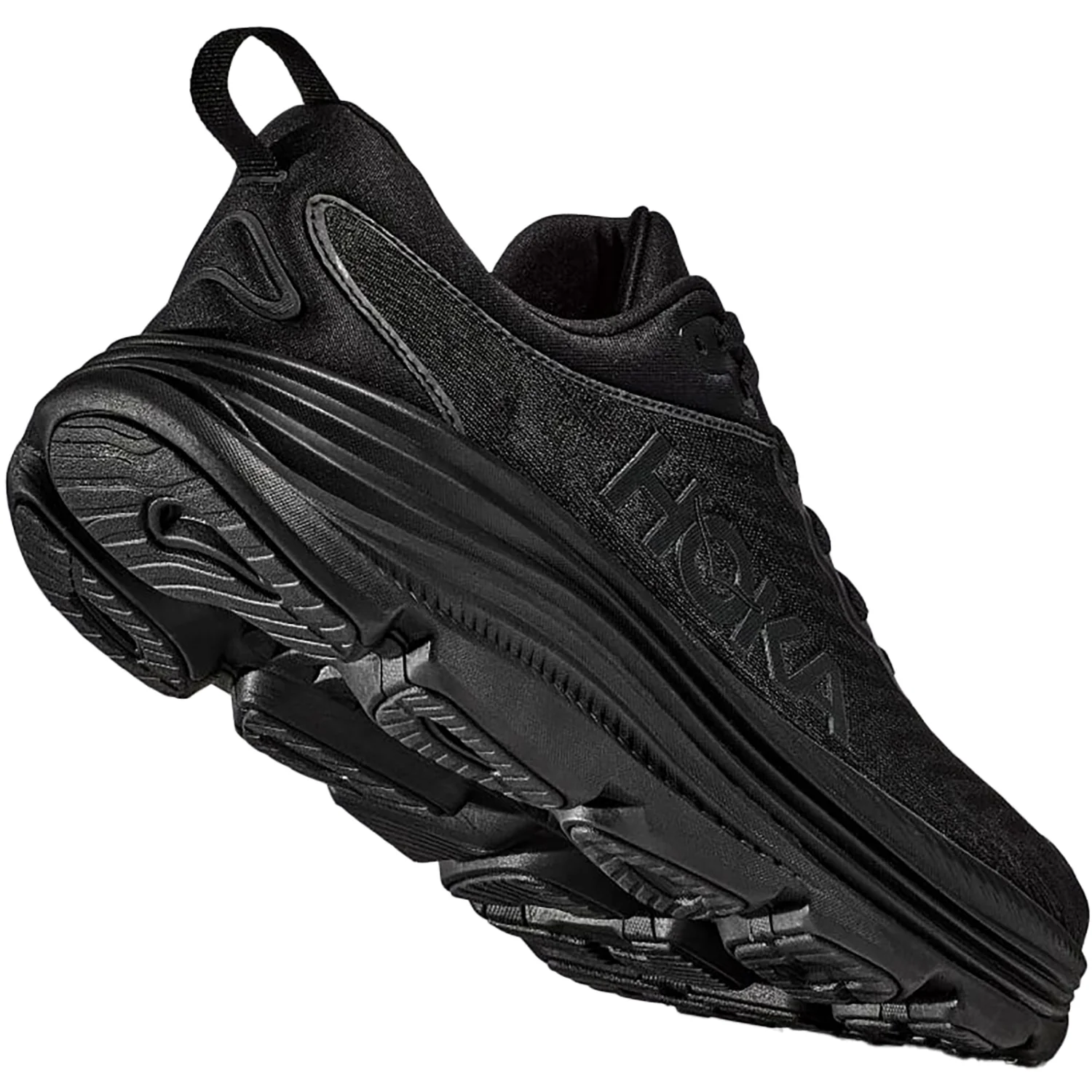 Hoka Gaviota 5 (Stability Support) Women's Running Shoes Black/Black Mesh - Image 4
