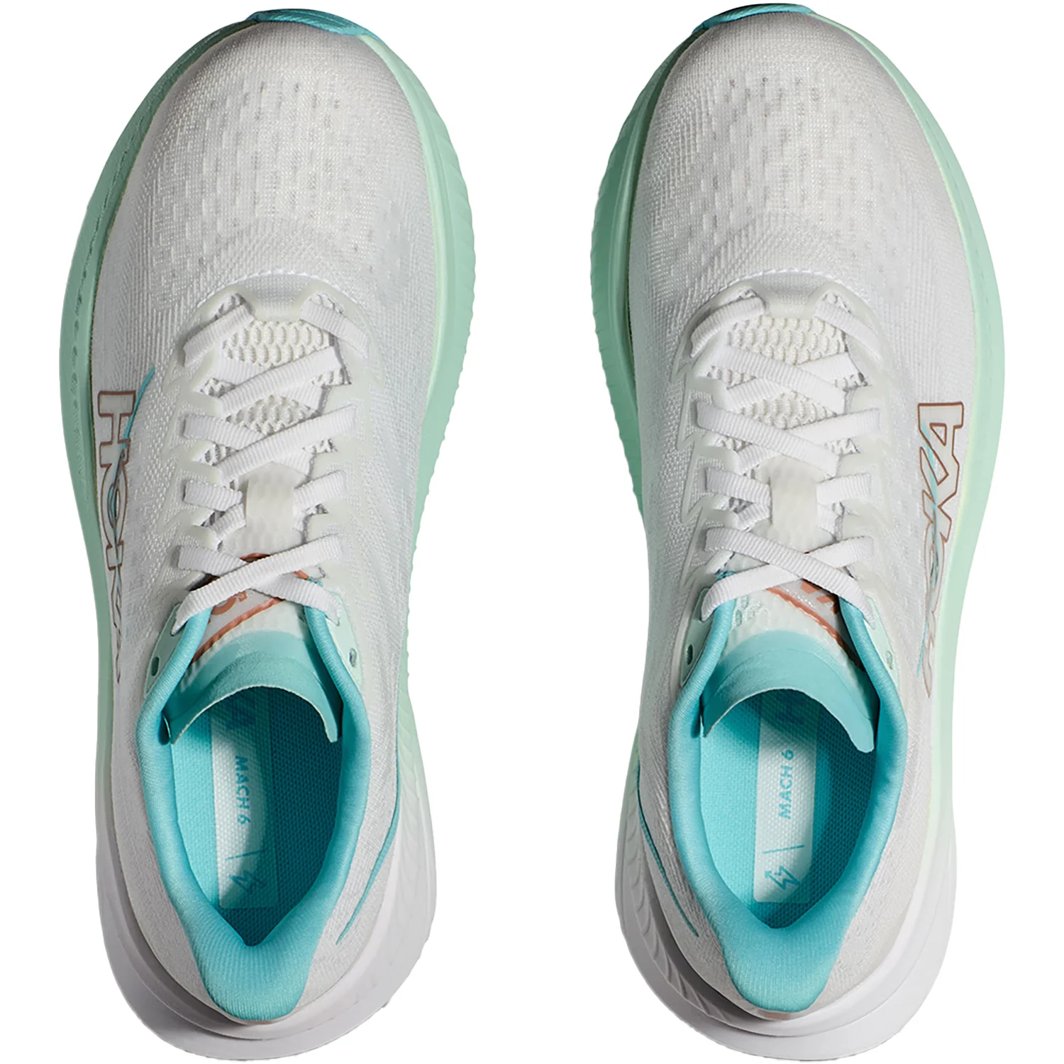 Hoka Mach 6 Women's Athletic Shoes Frost/Rose Gold Synthetic - Image 2