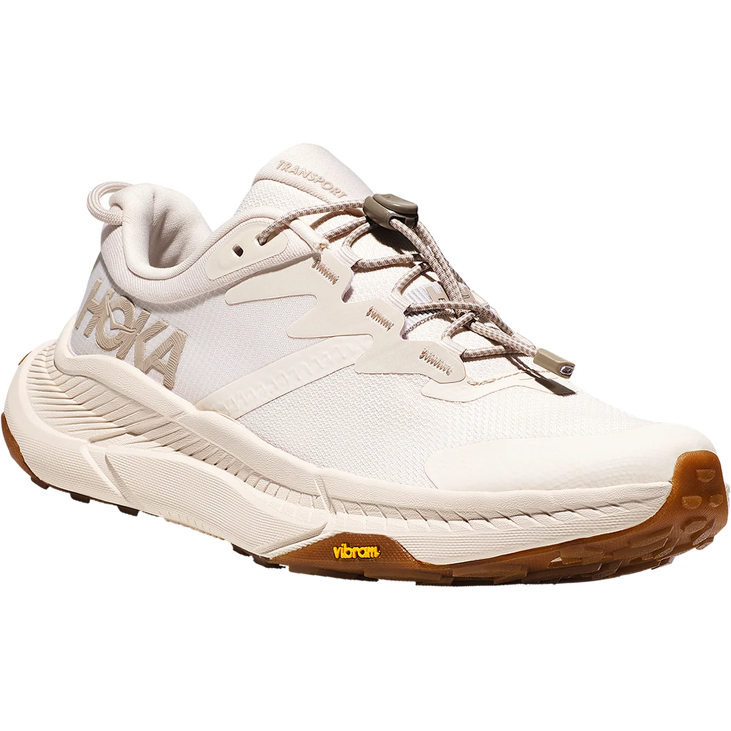Hoka Transport Women's Shoes Eggnog/Eggnog Mesh - Image 3