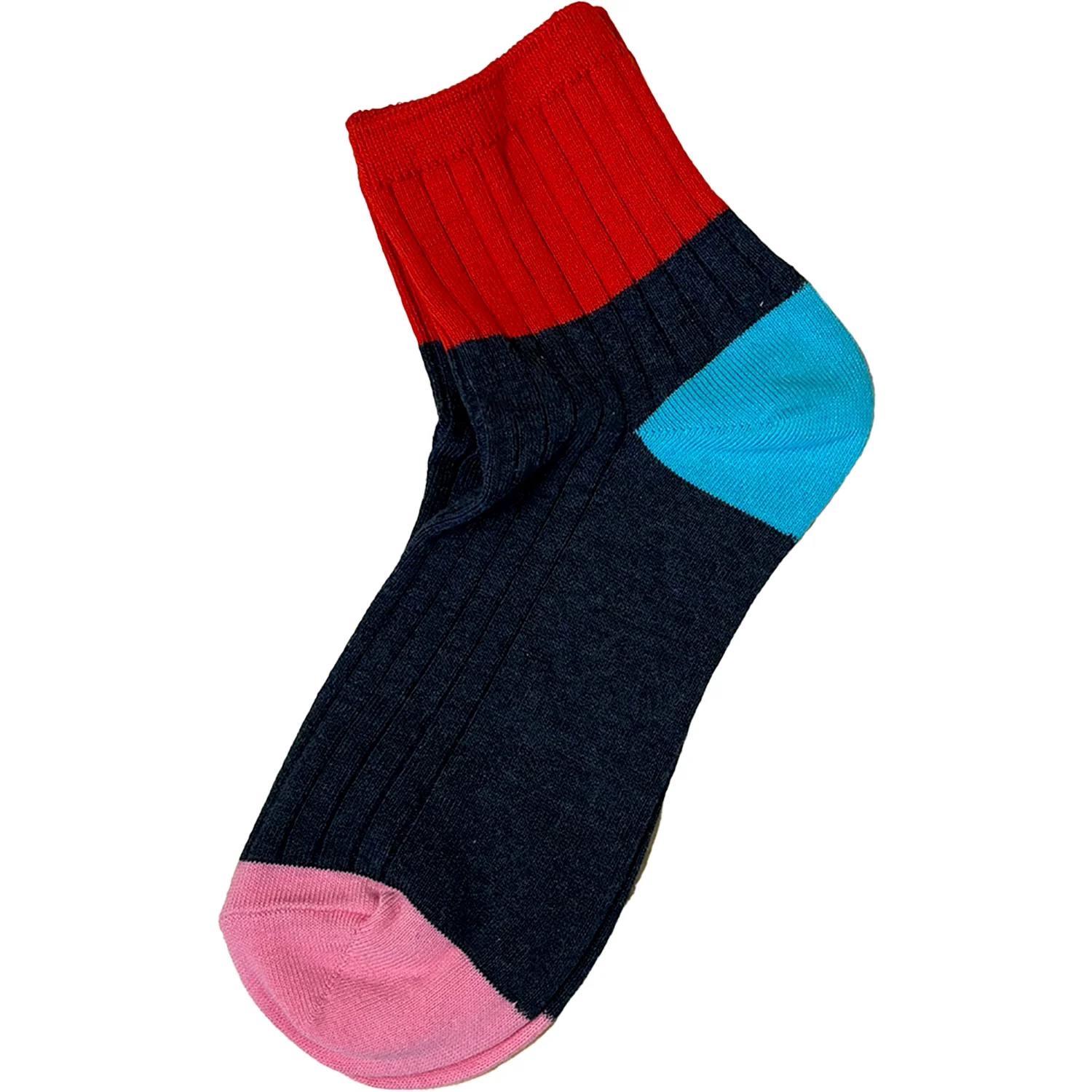 Hot Sox Rib Colorblock Ankle 3pk Women's Socks Denim/Grey/Multi - Image 4