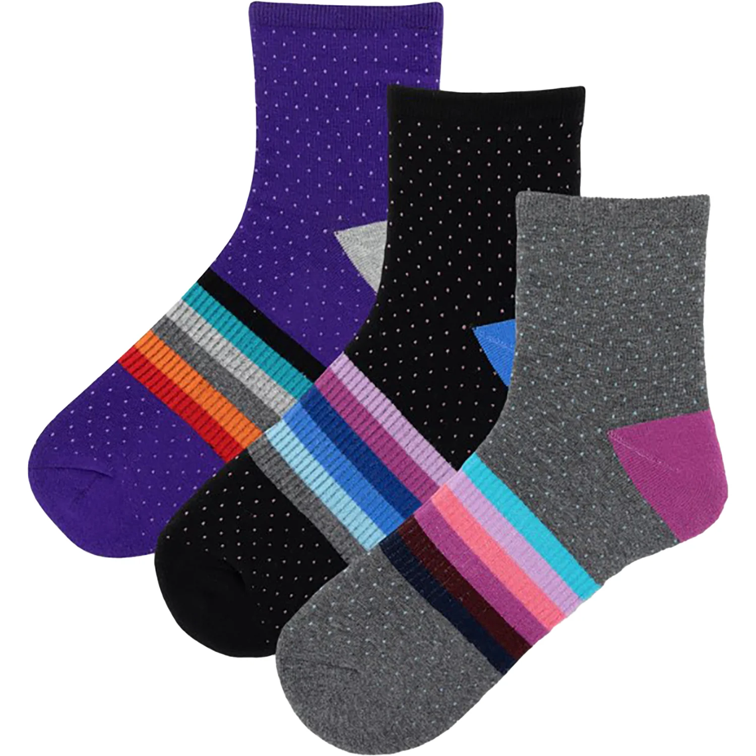 HOTSOX Arch Stripe Anklet 3PK Color Women's Novelty Socks Multi