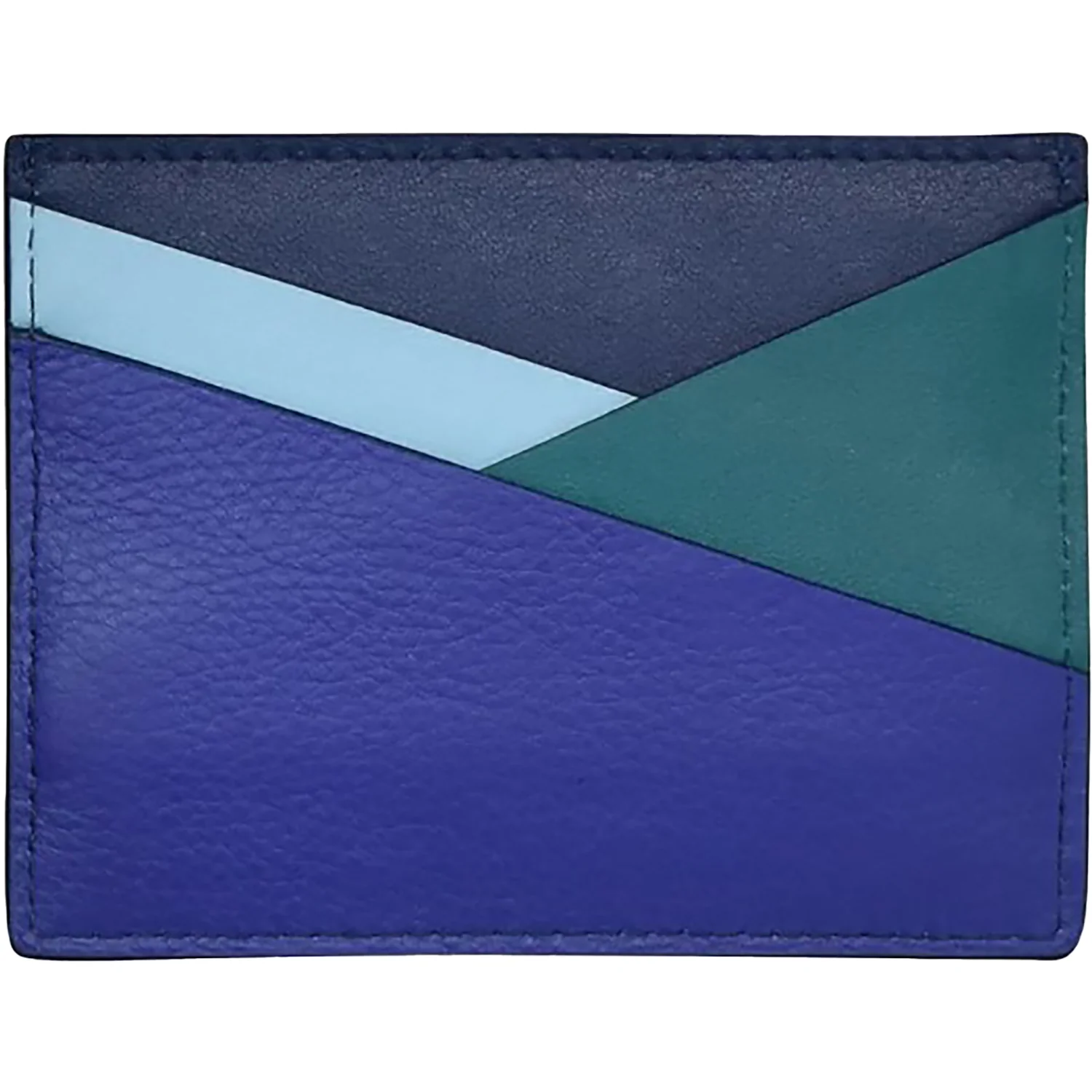 ili New York Asymmetic Card Case Denim Multi Leather