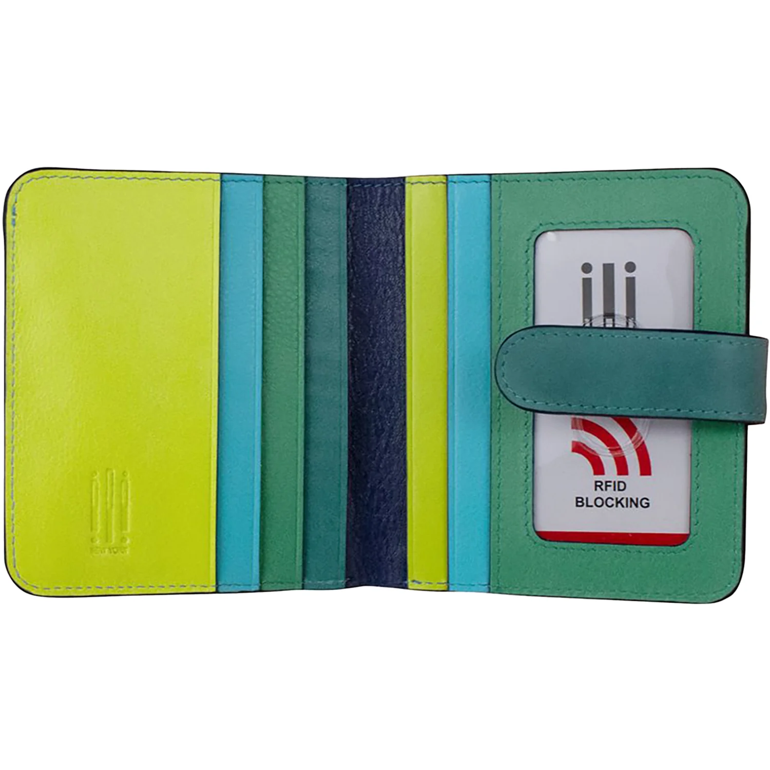 ili New York Bi-Fold Credit Card Wallet Serenity Multi Leather - Image 2