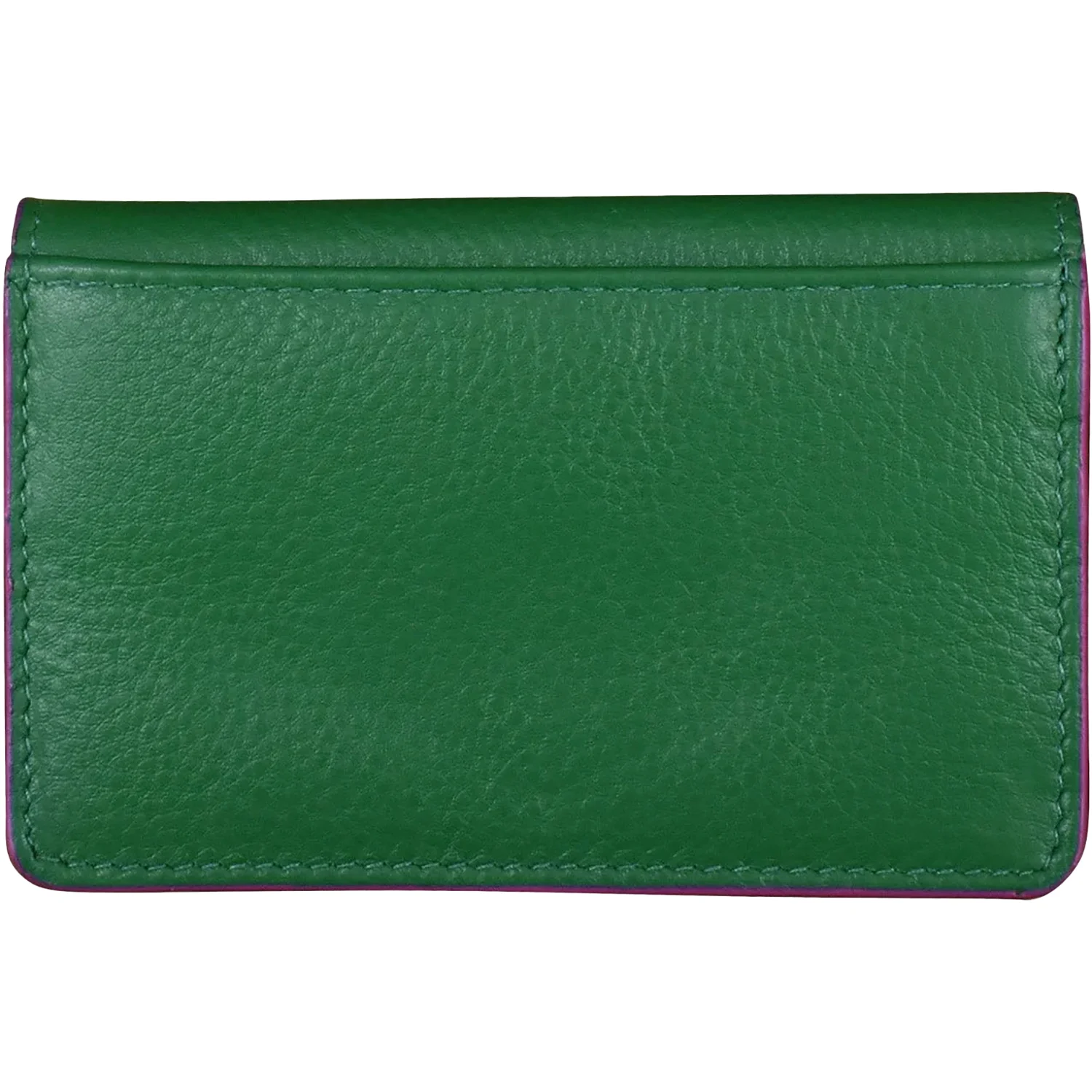 ili New York Envelope Business Card Case Wallet Emerald/Fab Fuschia Leather - Image 3