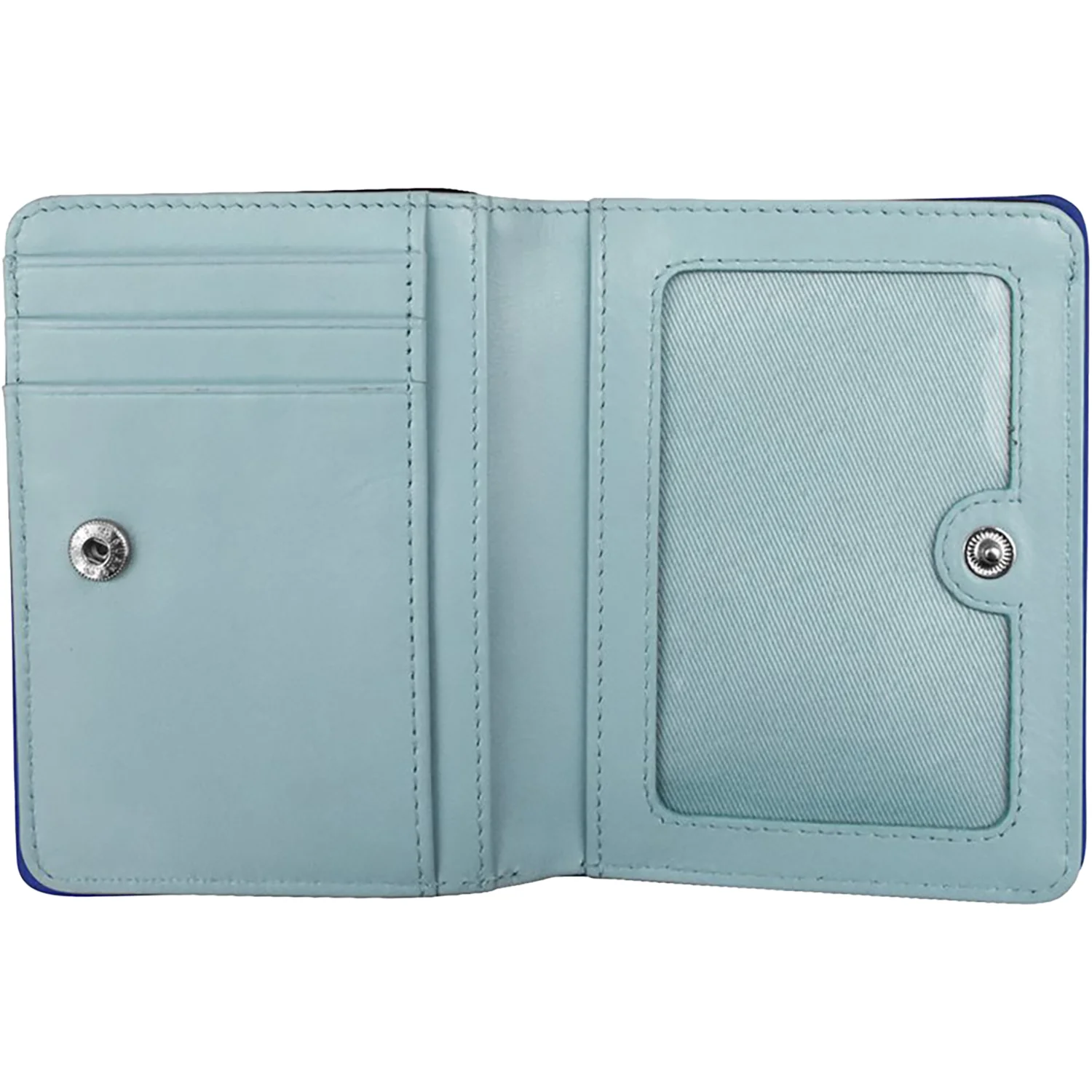 ili New York Euro Size Wallet Bi-Fold Wallet Navy/Chambray Leather - Image 2