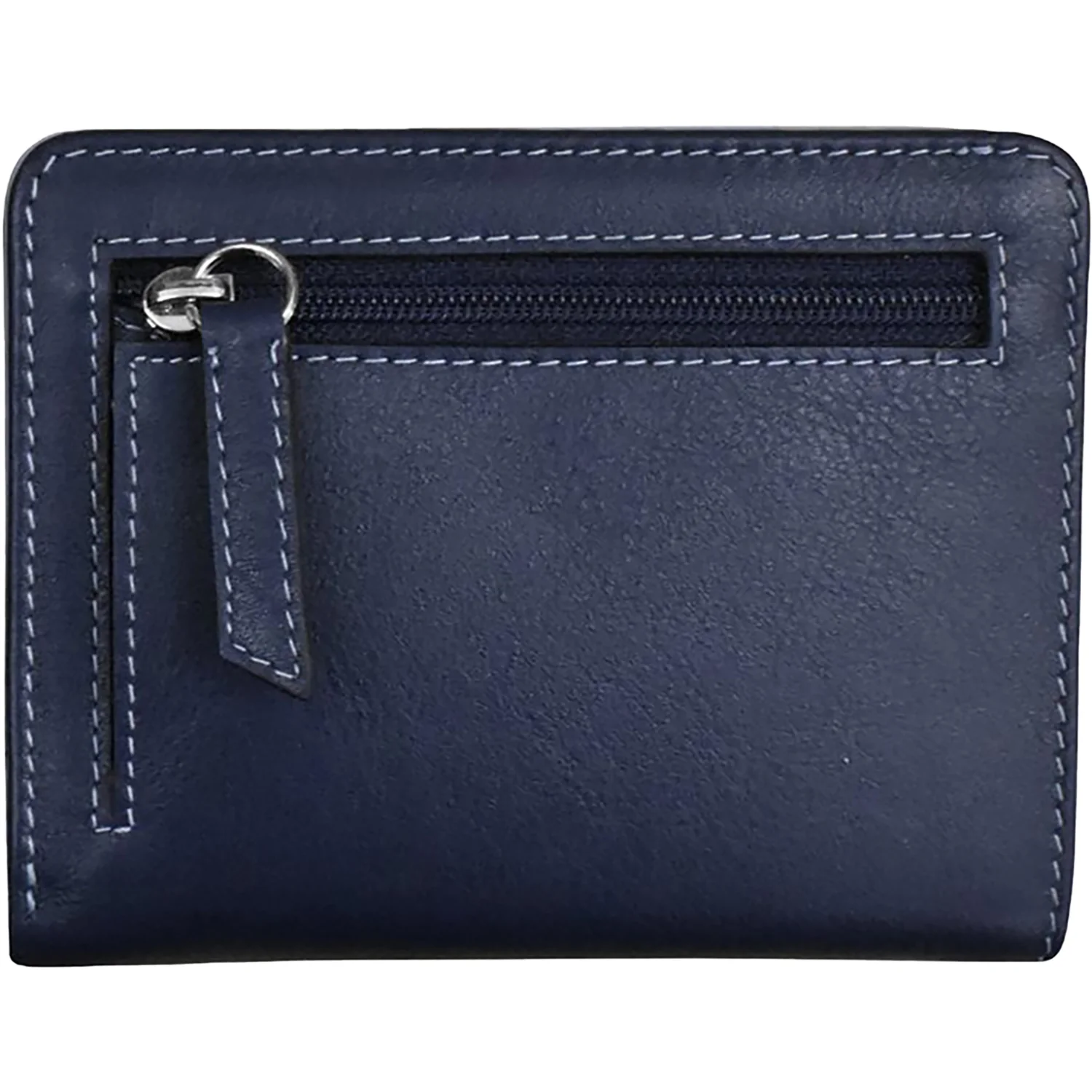 ili New York Euro Size Wallet Bi-Fold Wallet Navy/Chambray Leather - Image 3