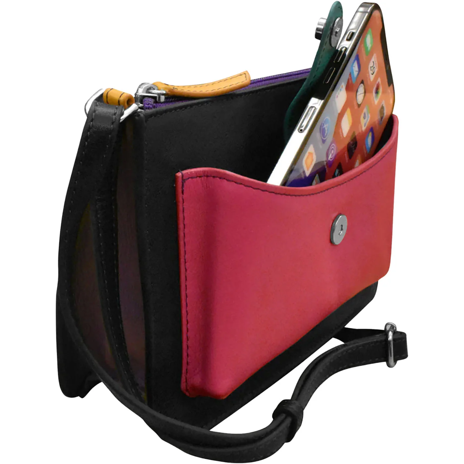 ili New York Front Pocket Phone Bag Purse Black Brights - Image 4