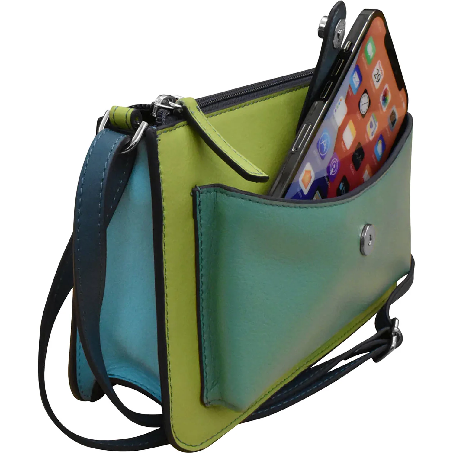 ili New York Front Pocket Phone Bag Purse Serenity Multi - Image 4