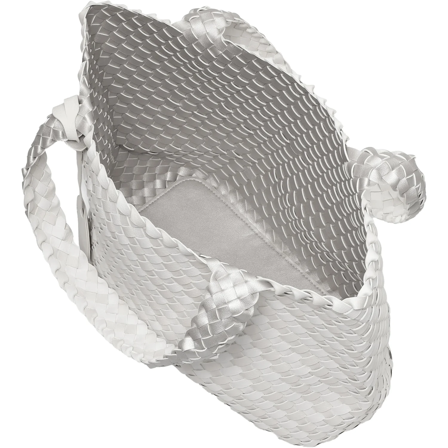 Ilse Jacobsen Bag 08 Graphics Reversible Shopper Women's Purse Milk Cream Metallic/White Synthetic - Image 2