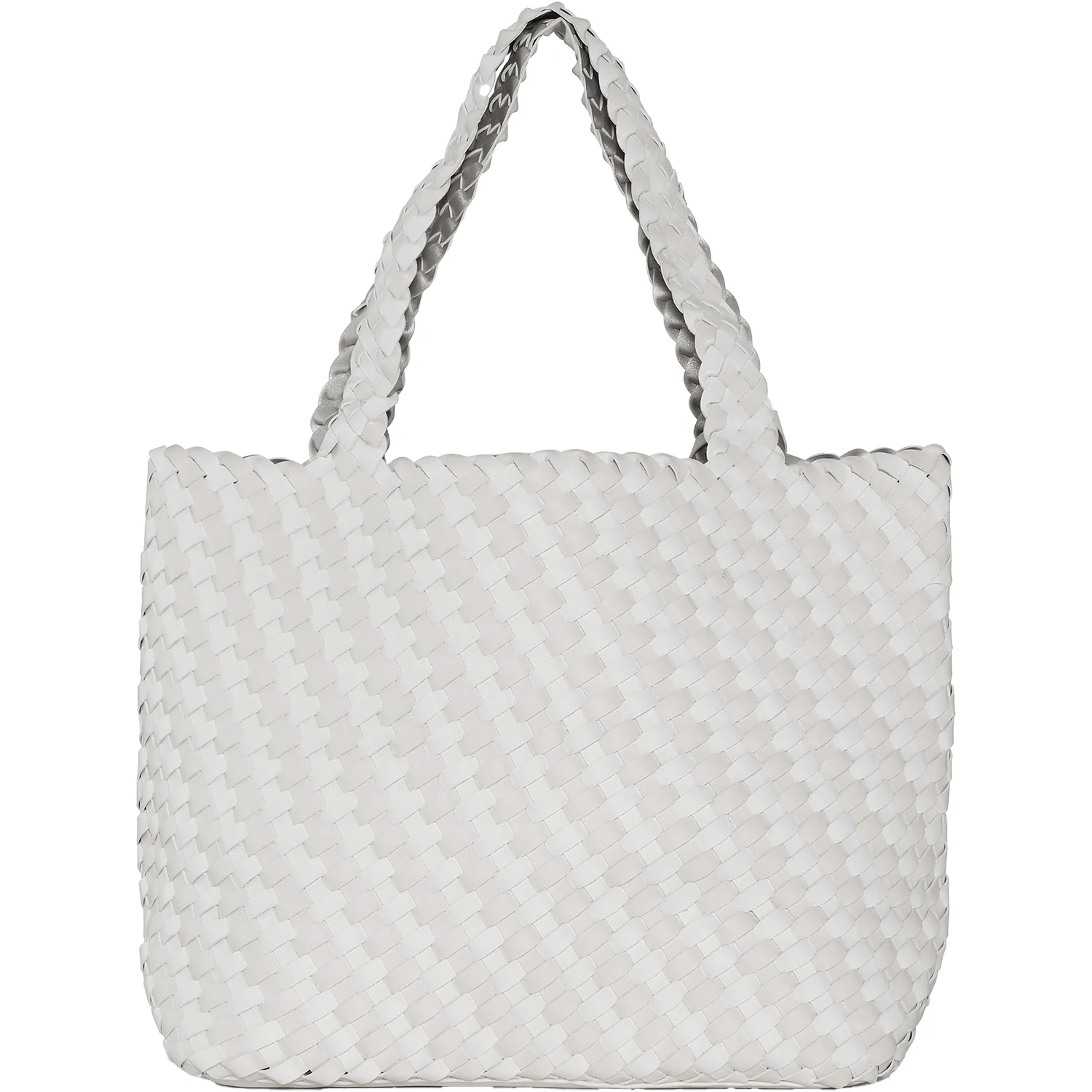Ilse Jacobsen Bag 08 Graphics Reversible Shopper Women's Purse Milk Cream Metallic/White Synthetic - Image 4