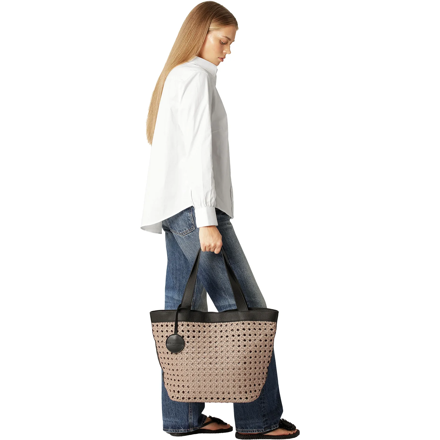 Ilse Jacobsen Braid 02 Women's Handbag Sandpile/Black Synthetic - Image 5