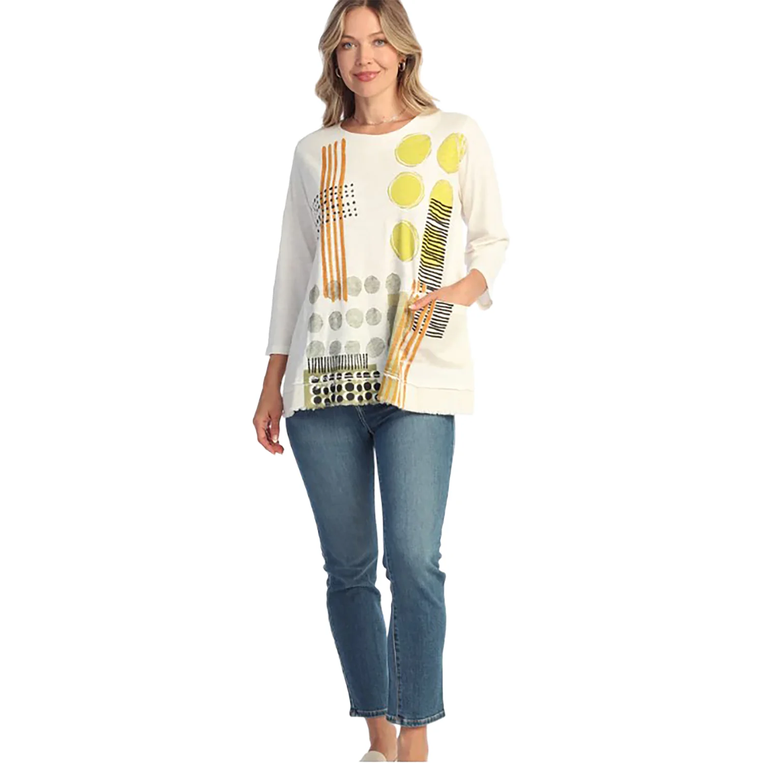 Jess & Jane Mineral Wash Long-Sleeve Layered Tunic with Pockets Women's Long-Sleeve Top Gallery - Image 2