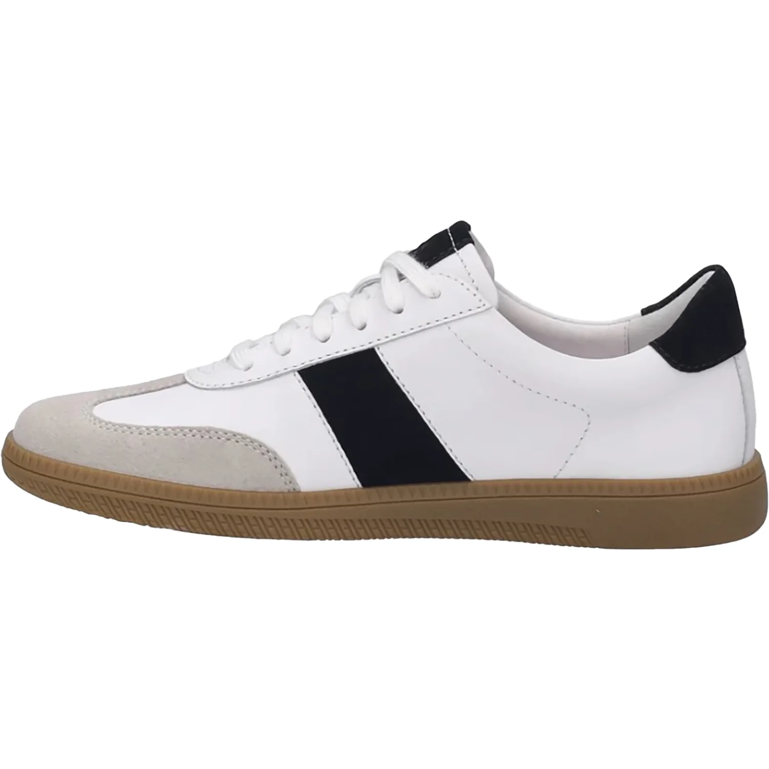 Josef Seibel Joleen 01 Women's Sporty Lace Up Shoes White/Black Suede - Image 3