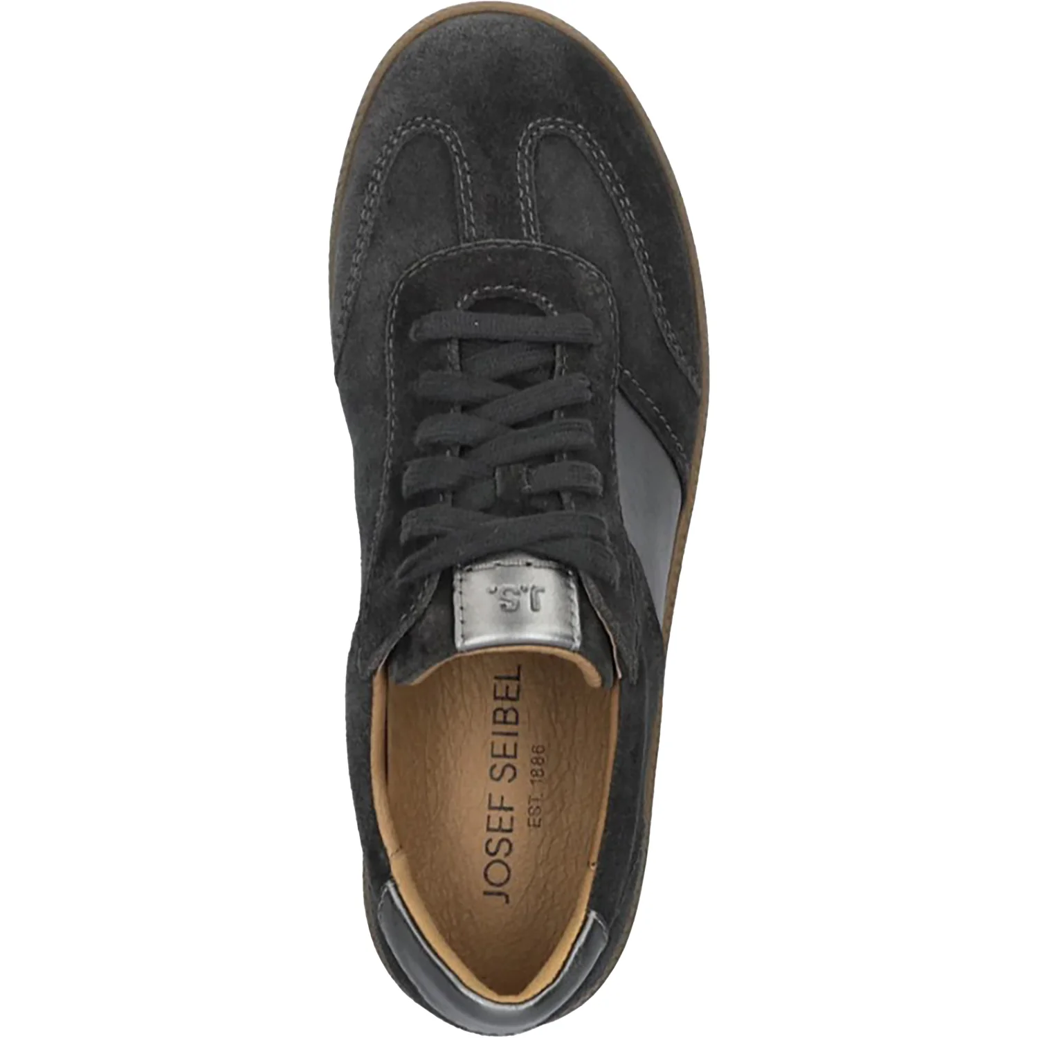 Josef Seibel Joleen 05 Women's Lace Up Shoes Granite Metallic Leather/Suede Combi - Image 2