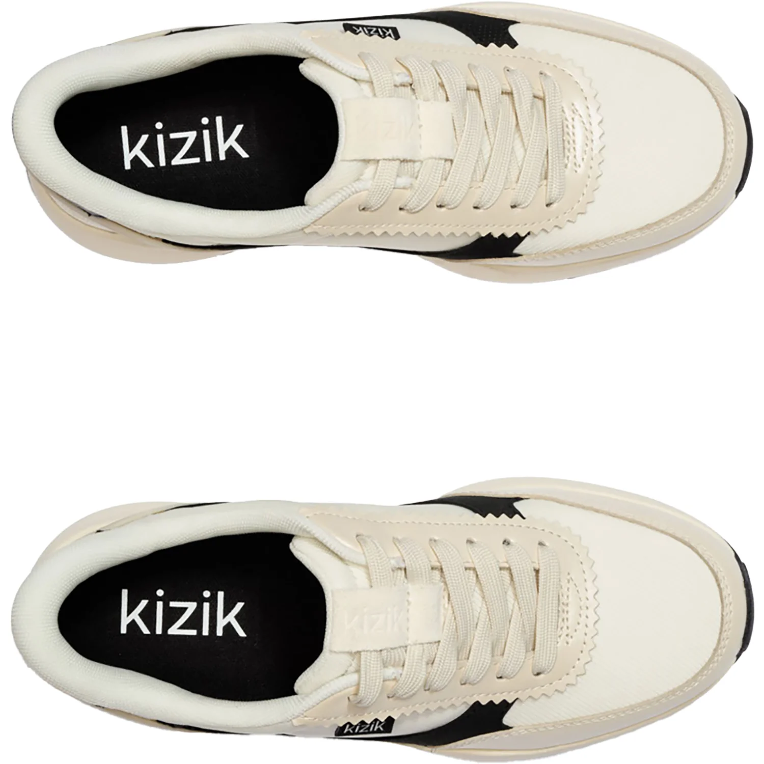 KIZIK Paris Women's Athletic Shoes Pristine/Black Leather - Image 2