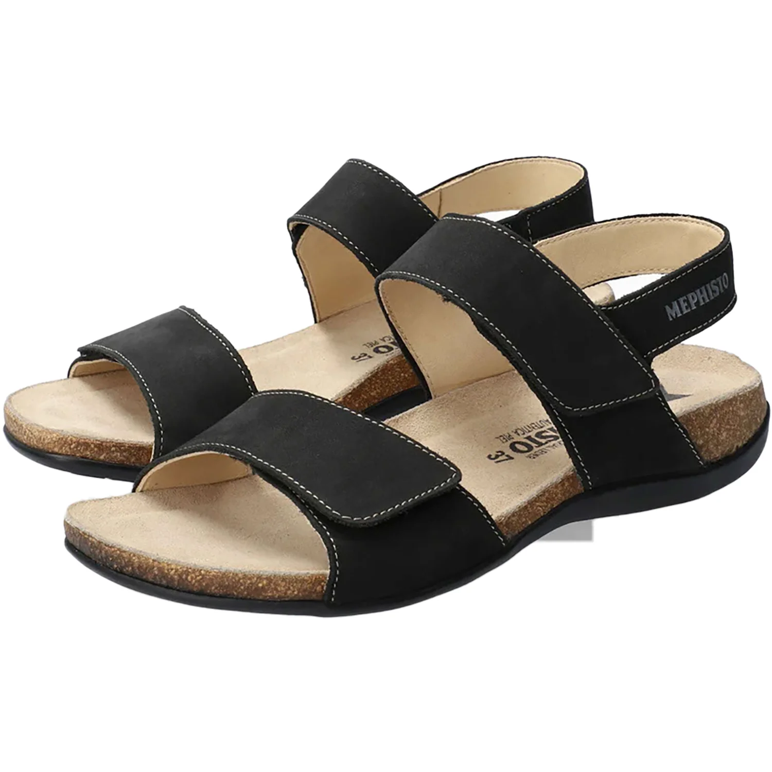 Mephisto Agave Women's Sandals Black Bucksoft Leather - Image 3