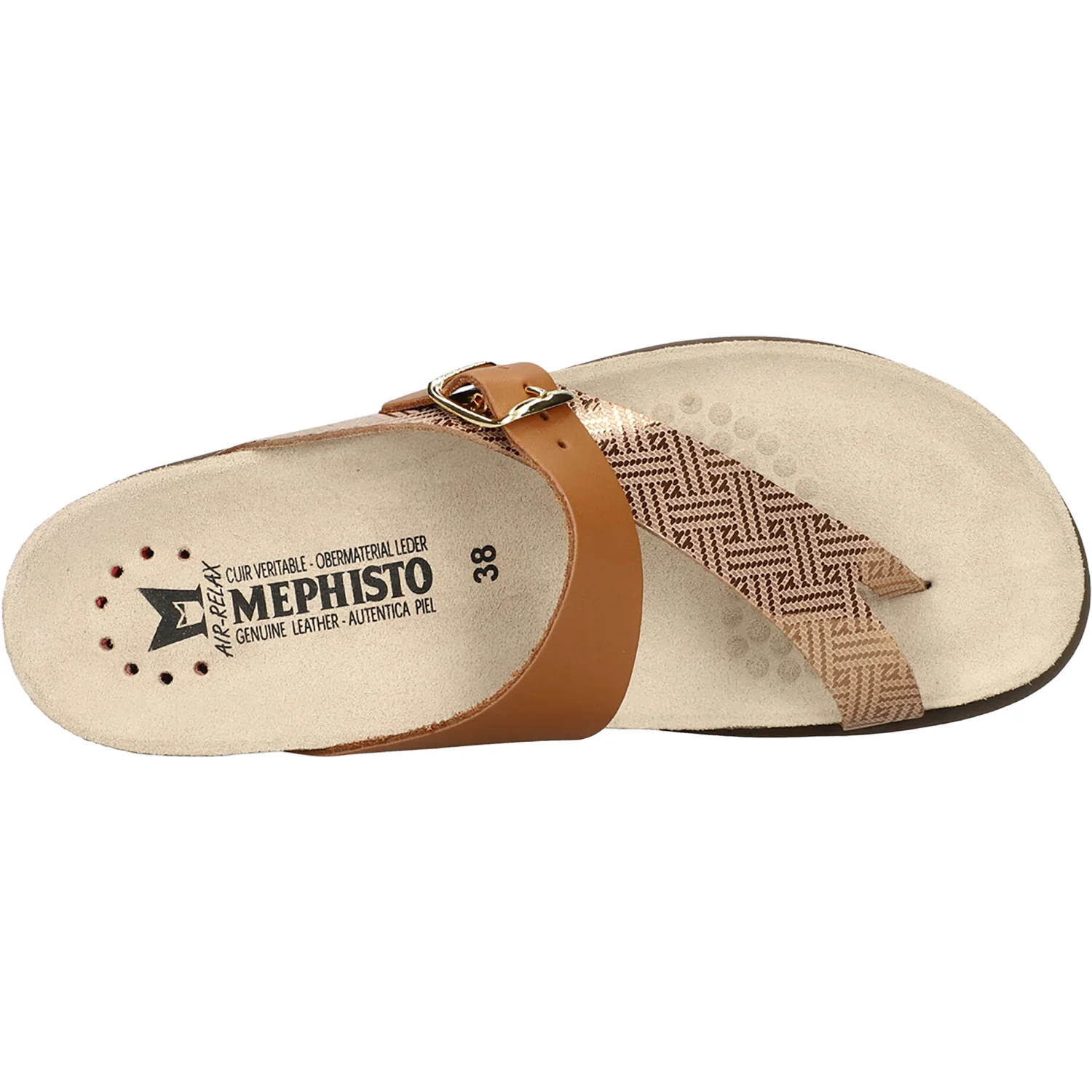 Mephisto Helen Mix Women's Adjust Thong Sandals Camel Helios - Image 2