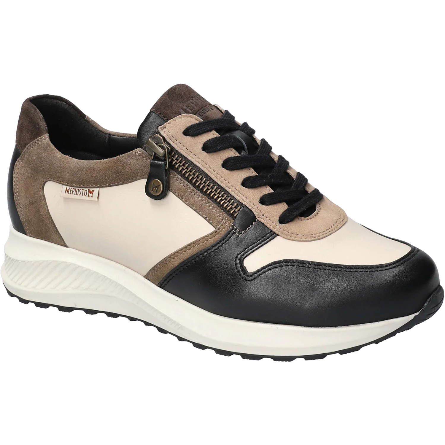Mephisto Kim Grained Women's Zip Sneakers Black/Fog - Image 3