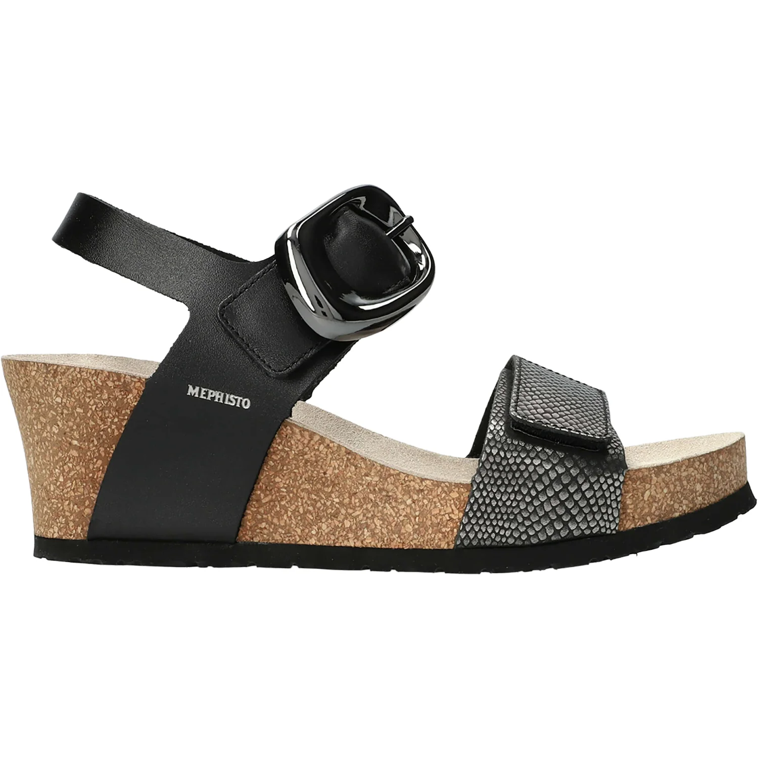 Mephisto Leandre Women's Wedge Sandals Grey Havana