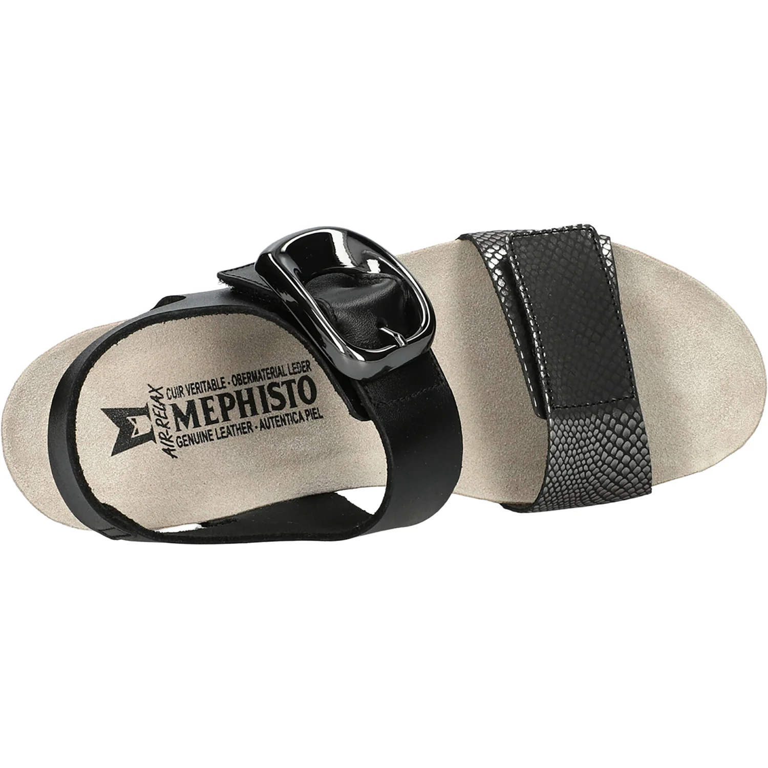 Mephisto Leandre Women's Wedge Sandals Grey Havana - Image 2