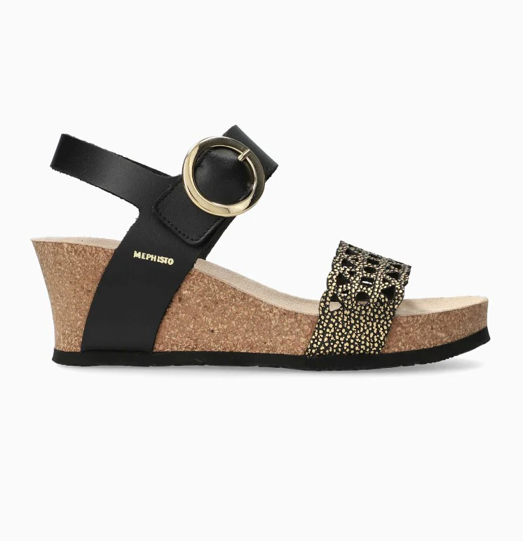 Mephisto Lee Women's Wedge Sandals Gold Condor