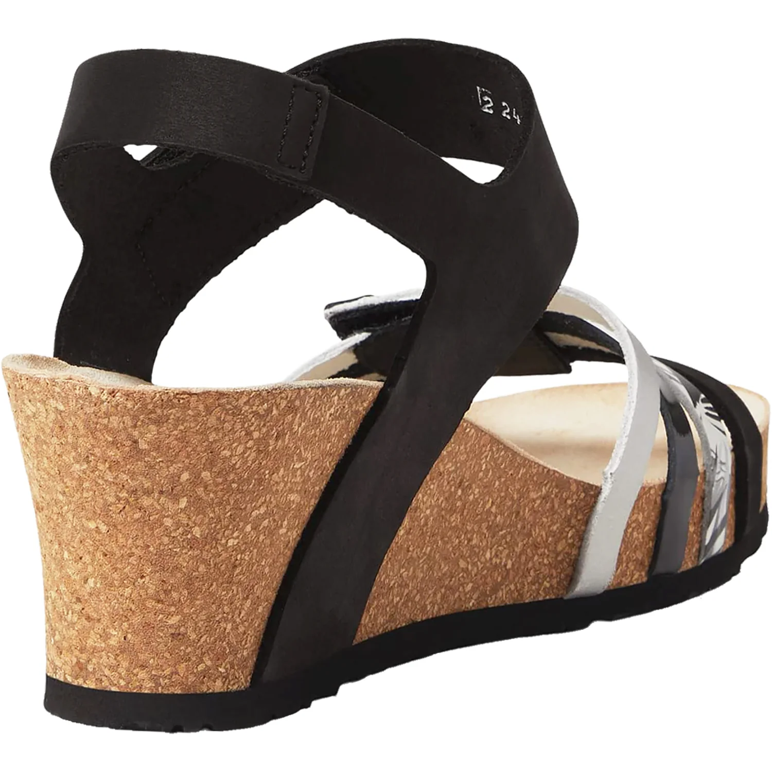 Mephisto Lucia Women's Wedge Heel Sandals Black Nubuck/Leather - Image 3