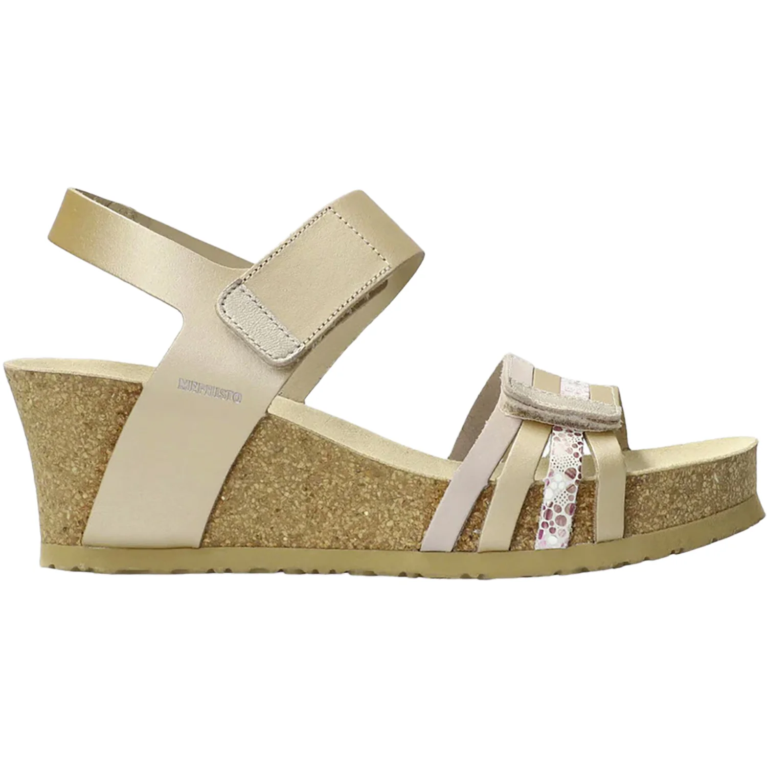 Mephisto Lucia Women's Wedge Heel Sandals Platinum Leather