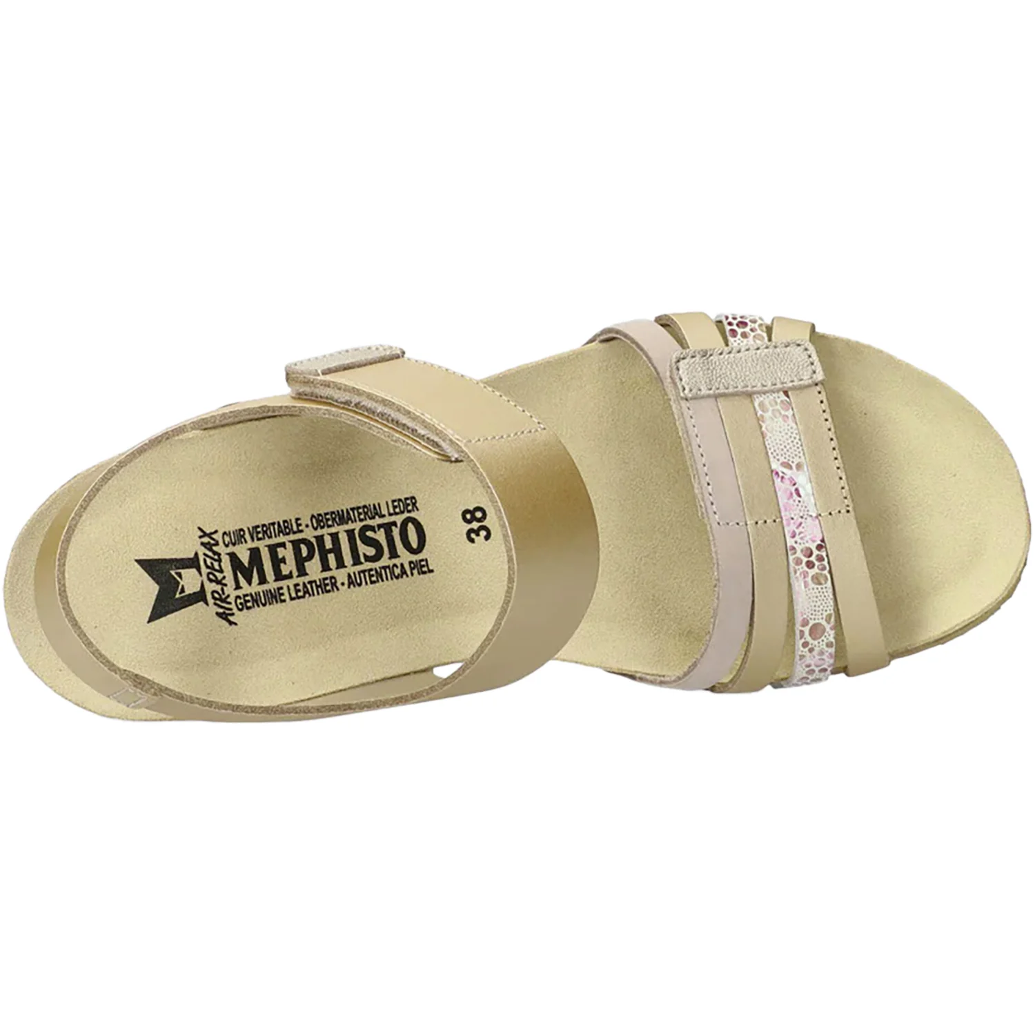 Mephisto Lucia Women's Wedge Heel Sandals Platinum Leather - Image 2