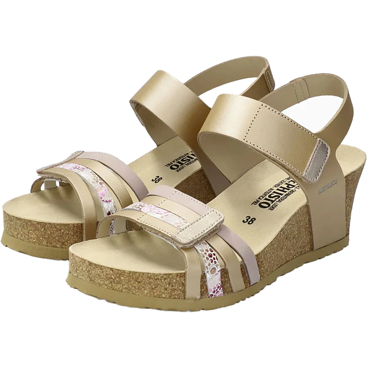 Mephisto Lucia Women's Wedge Heel Sandals Platinum Leather - Image 3